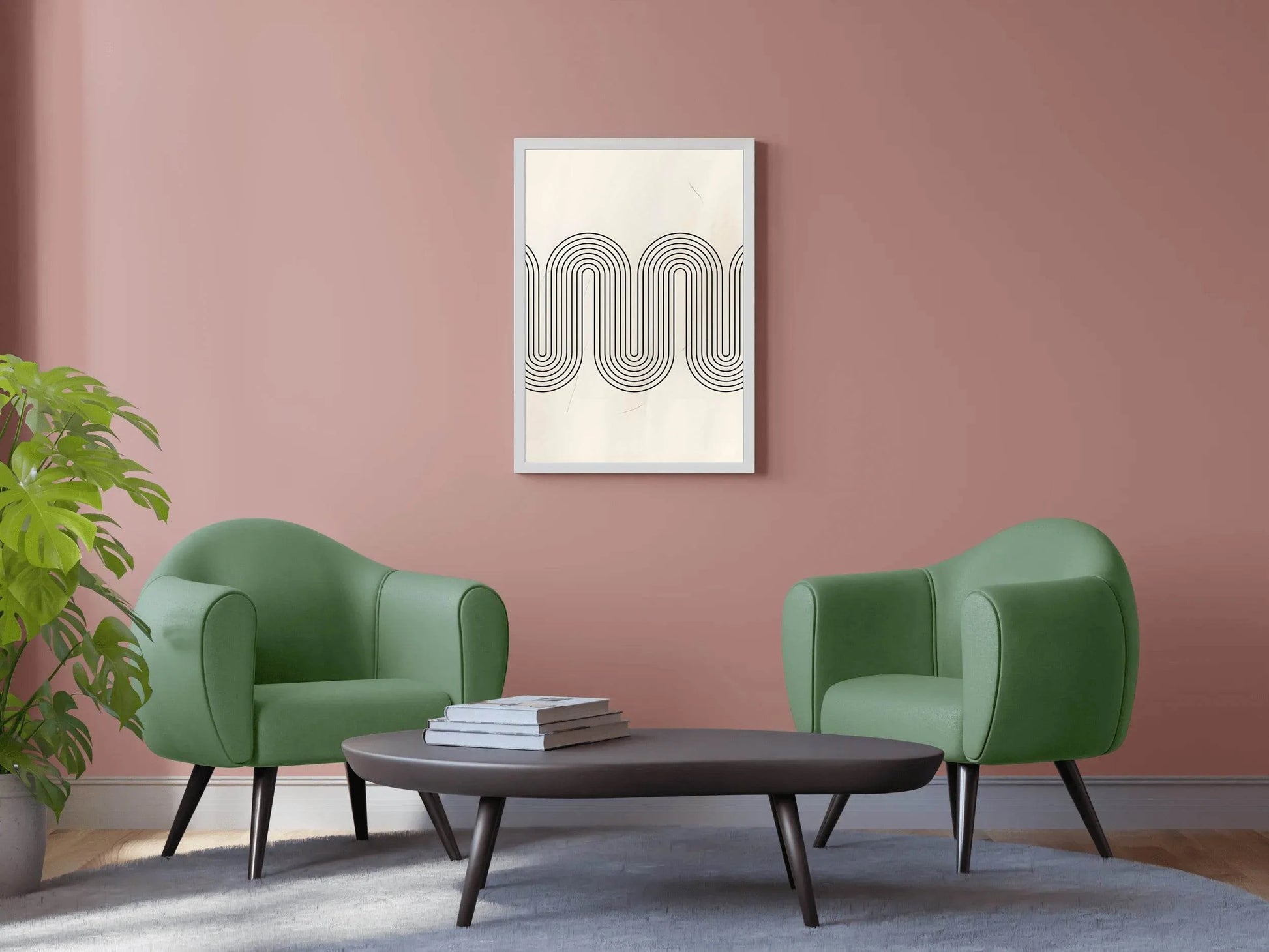 Continuous Curved Rhythm Black Lines Wall Art - beink online art store