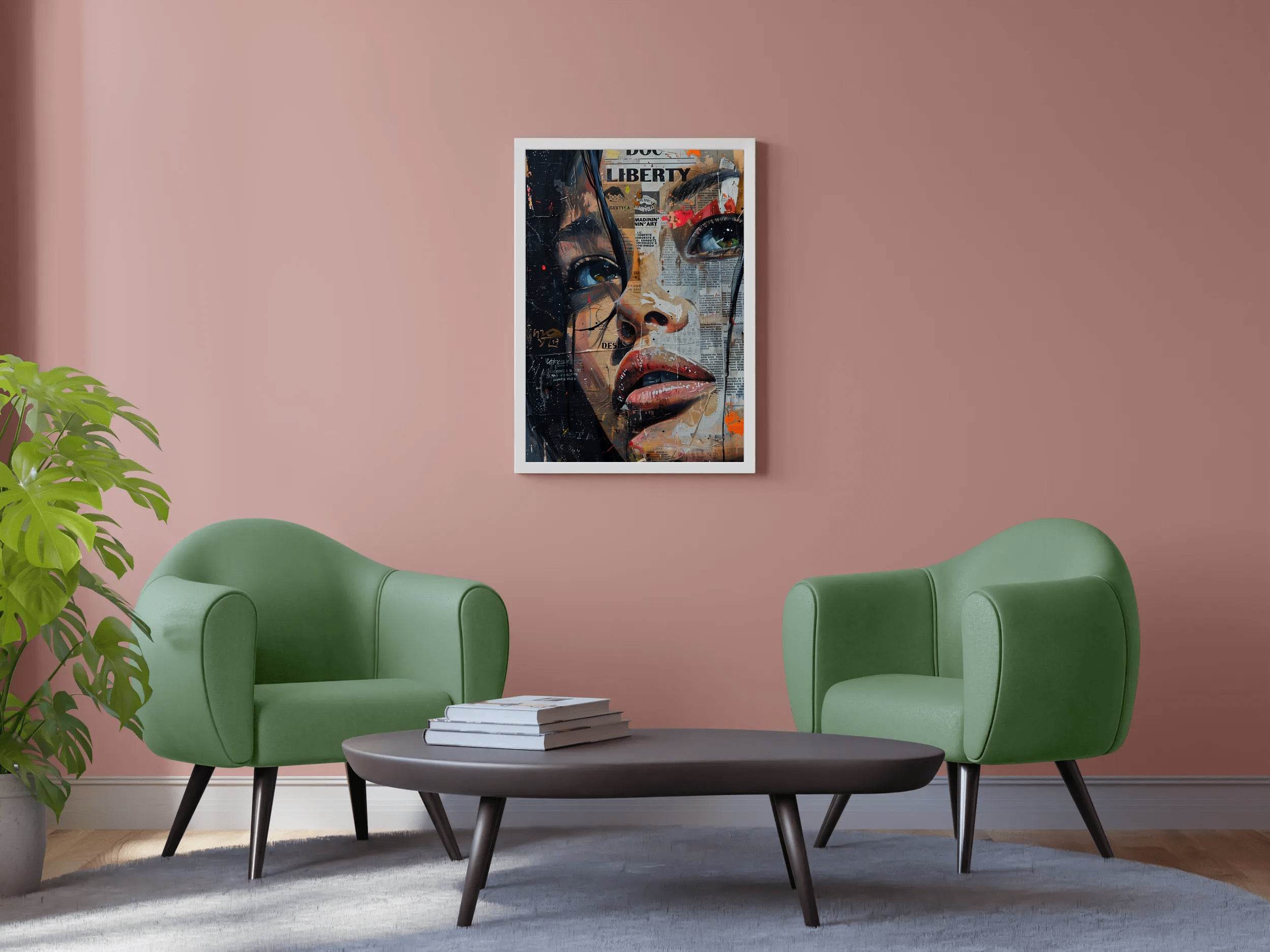 Collage of a Woman in Newspaper Wall Art - beink online art store