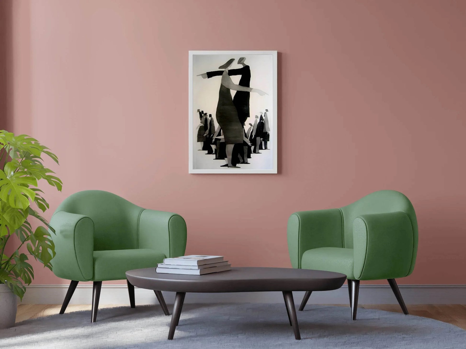 Painting of Black and White Crowd Wall Art - beink online art store