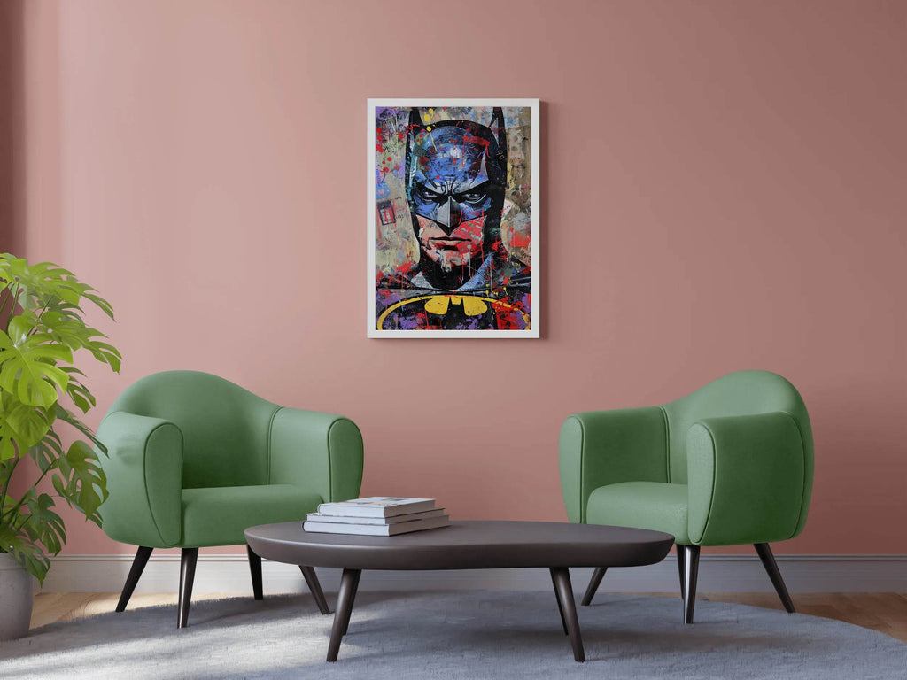 Watercolor Painting of Batman Face Wall Art - beink online art store