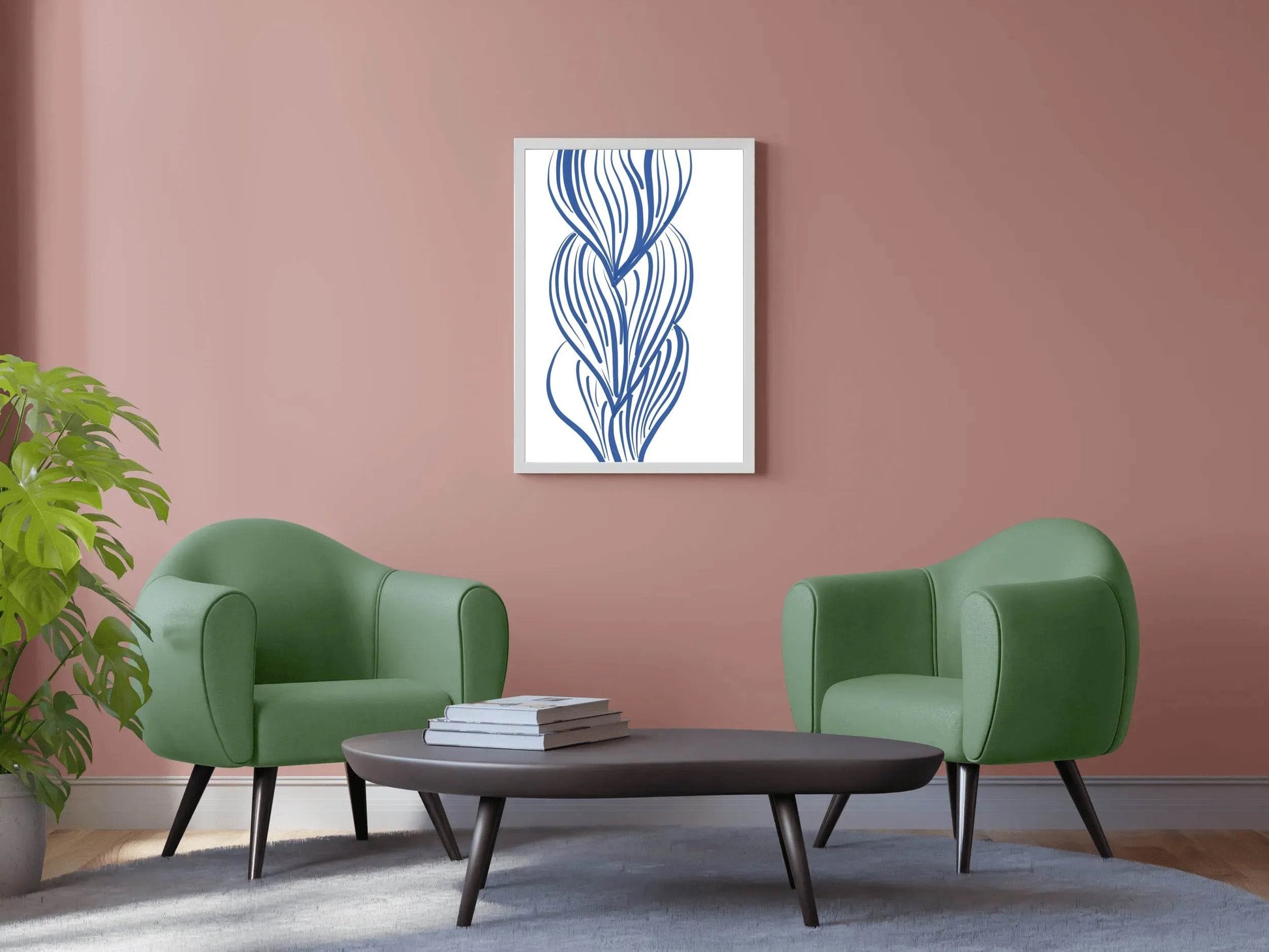 Blue Lines of Women's Hairstyles Wall Art - beink online art store