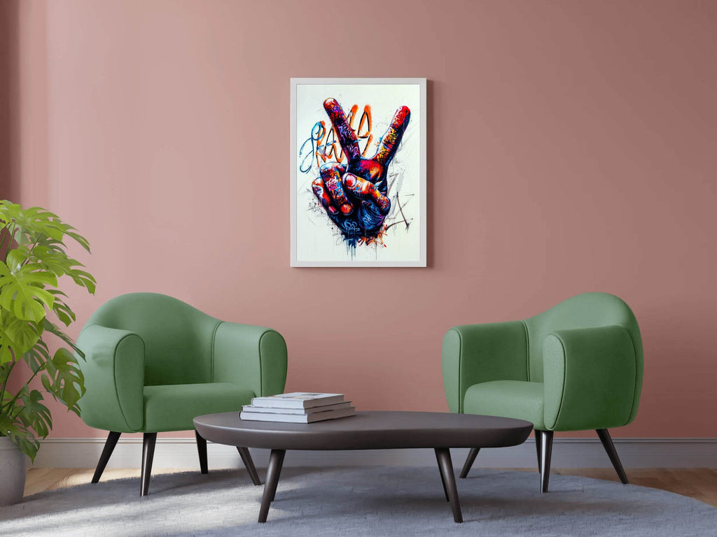 Peace Sign Graffiti Wall Art - beink online art store