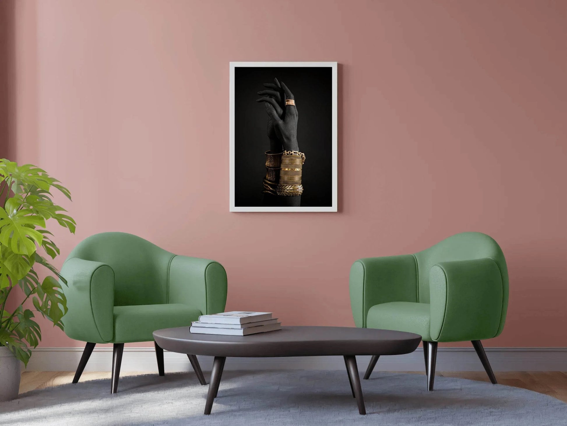 Black Woman Hand With Gold Bracelet Wall Art - beink online art store