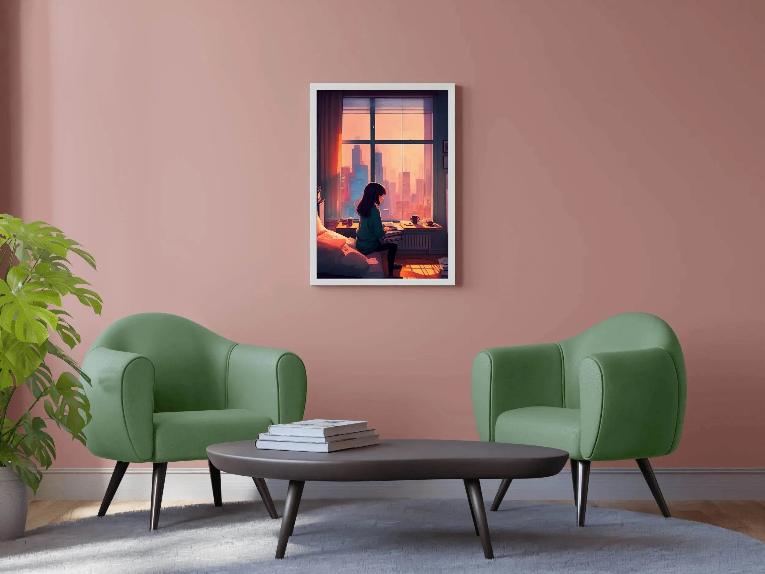 Lofi Girl in Room Anime Wall Art - beink online art store