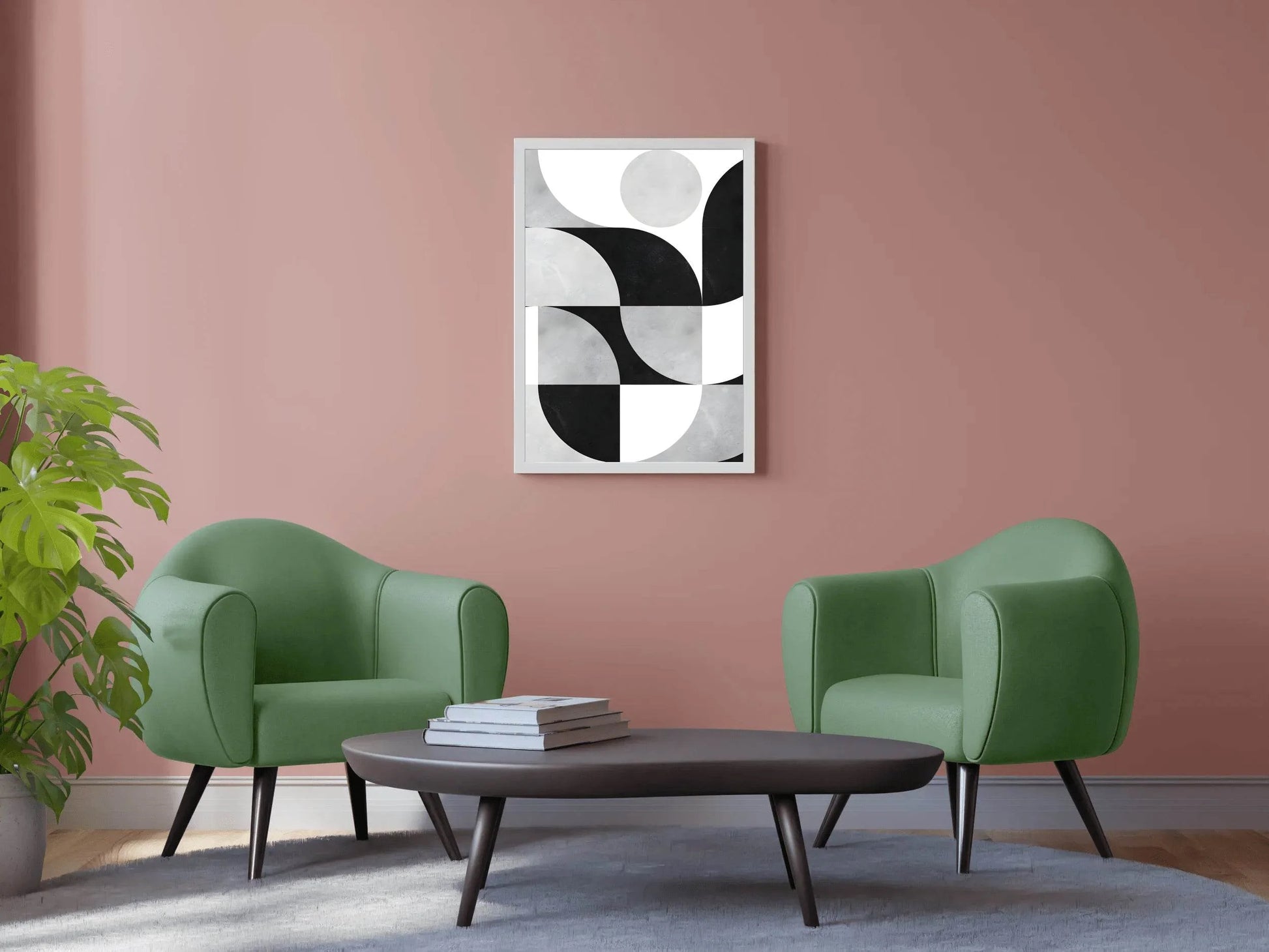 Black and White Geometric Shapes Wall Art - beink online art store