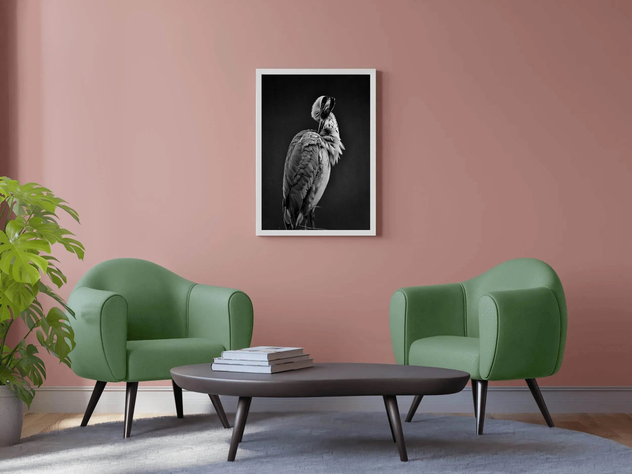 Spoonbills Black & White Wall Art - beink online art store