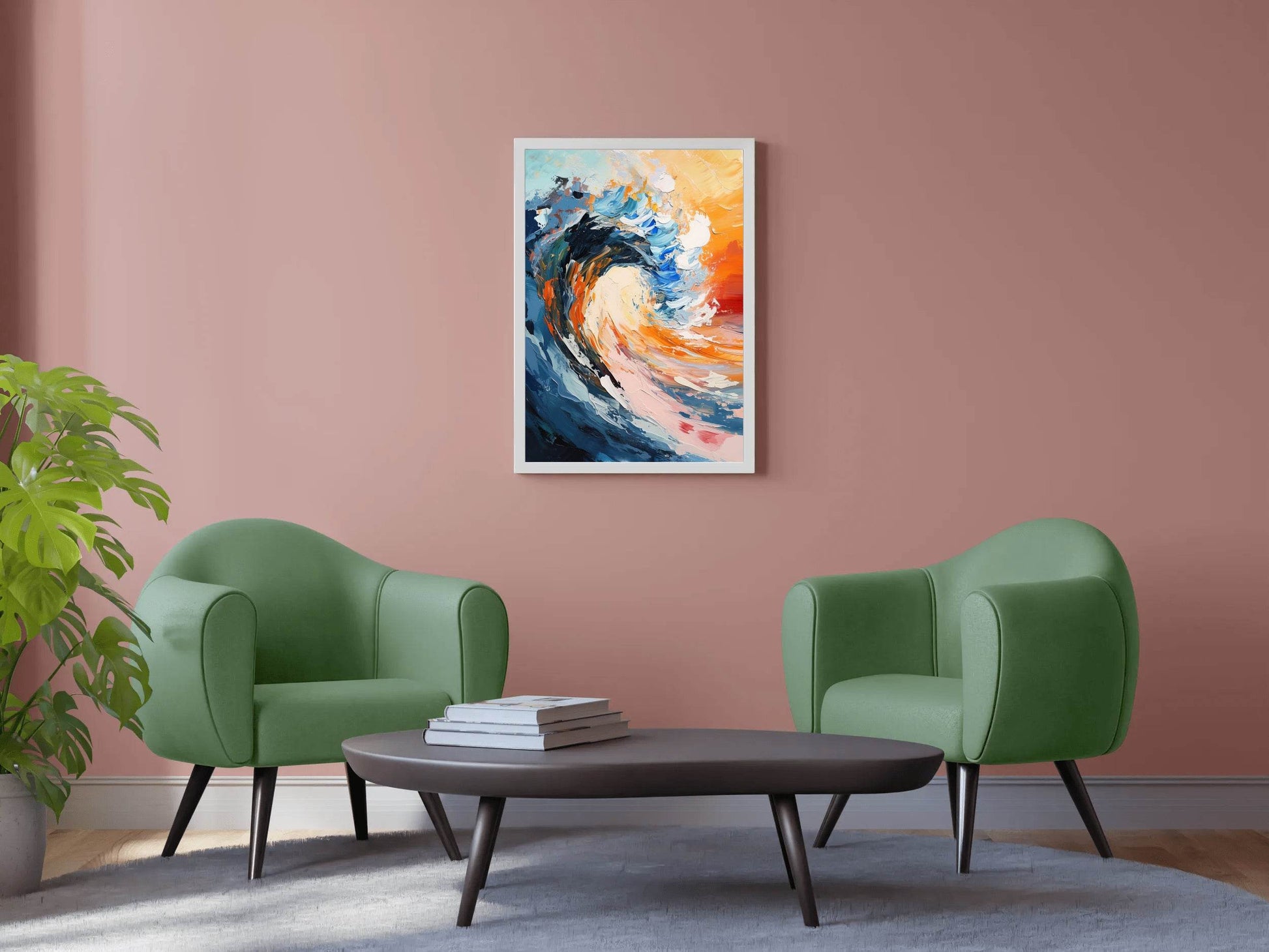 Watercolor Painting of Sea Waves Wall Art - beink online art store