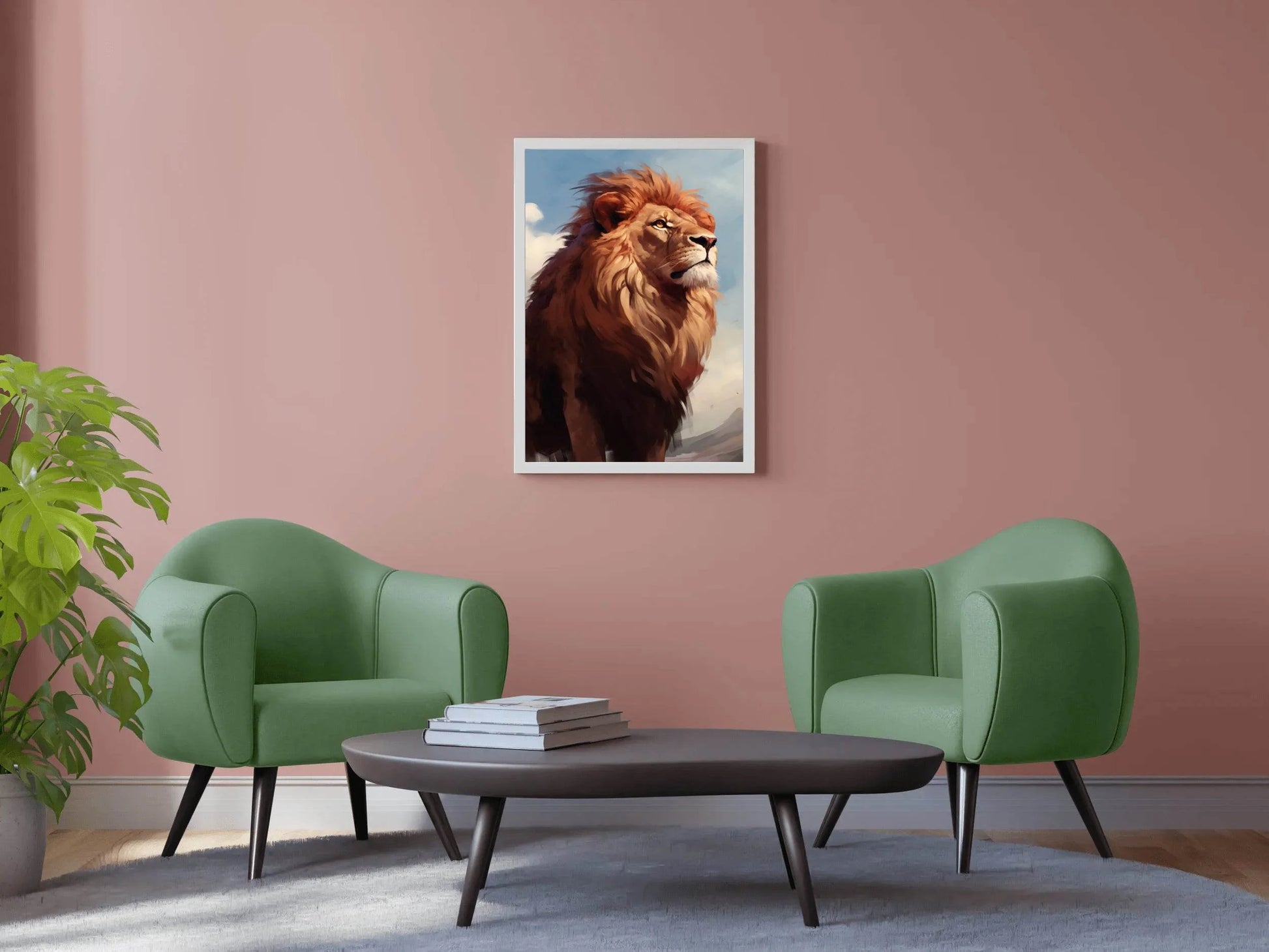 Watercolor Painting of a Lion Wall Art - beink online art store