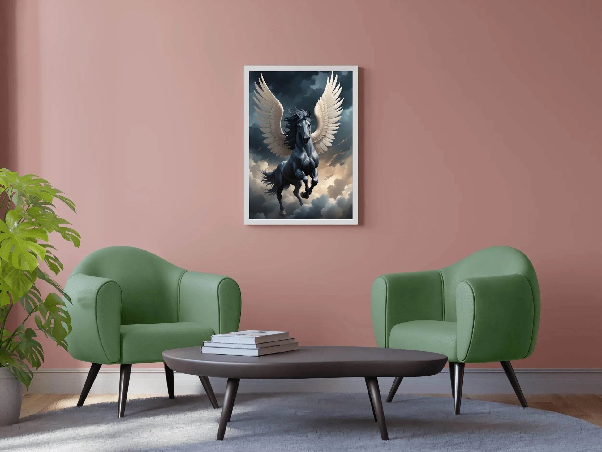Black Unicorn With Horns Animal Wall Art - beink online art store