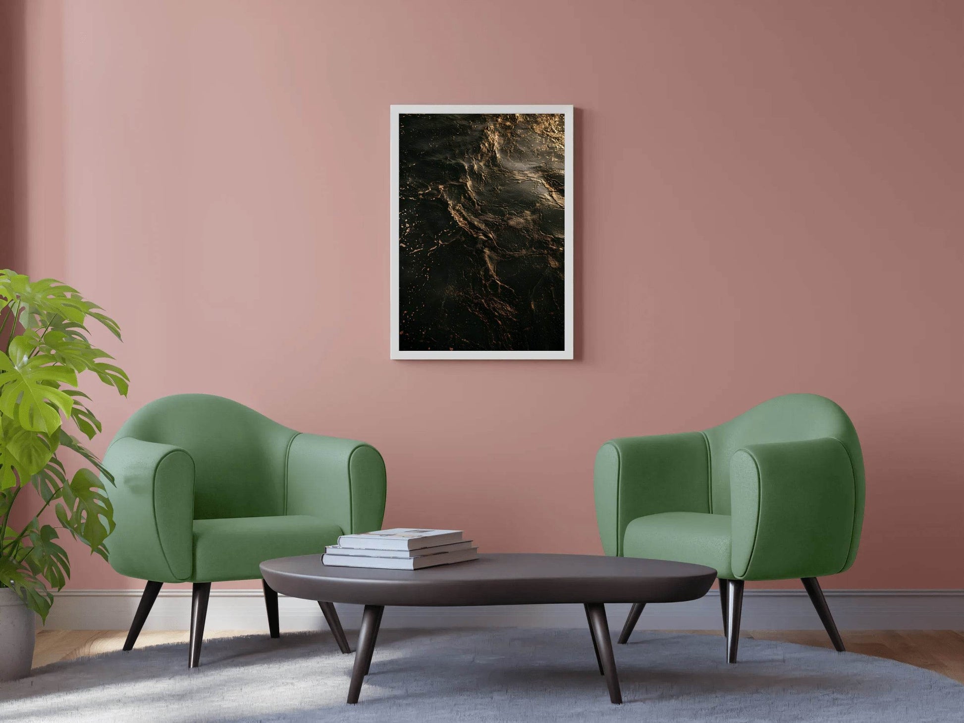 Glass Surface With Gold and Black Texture Wall Art - beink online art store