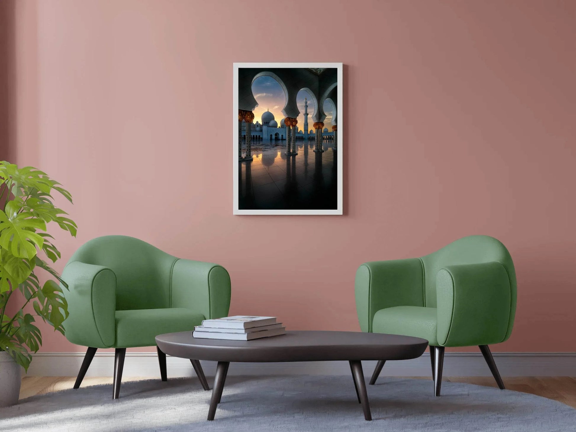 Gold Dusk at the Grand Mosque Wall Art - beink online art store