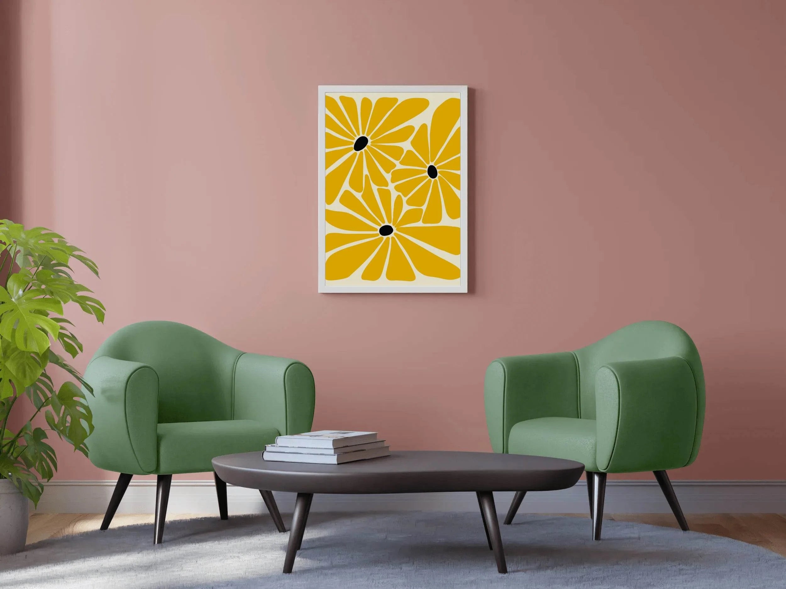 Yellow Mustard Flower Daisies ArtWork - beink online art store