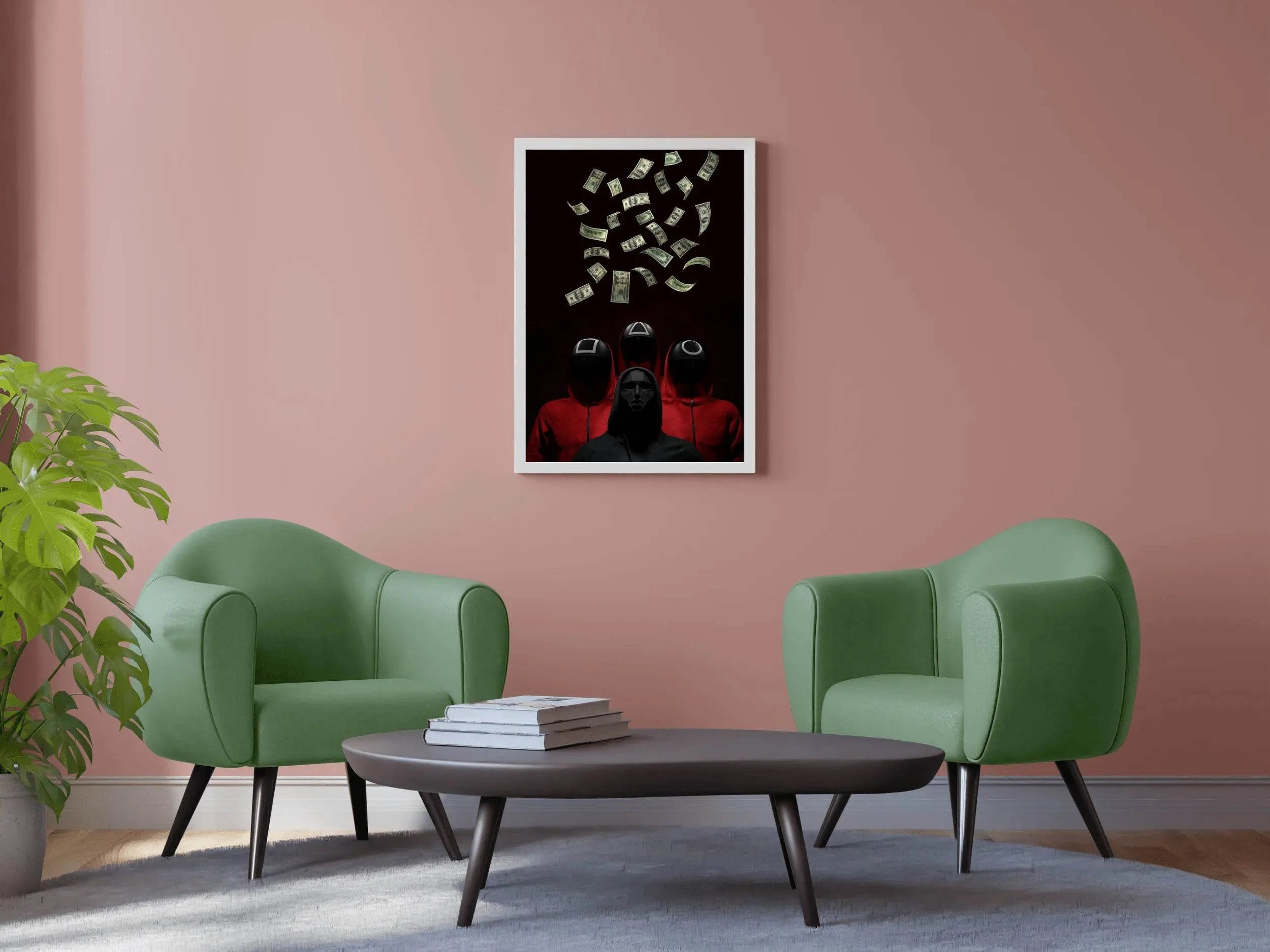 Falling Money - Squid Game Wall Art - beink online art store