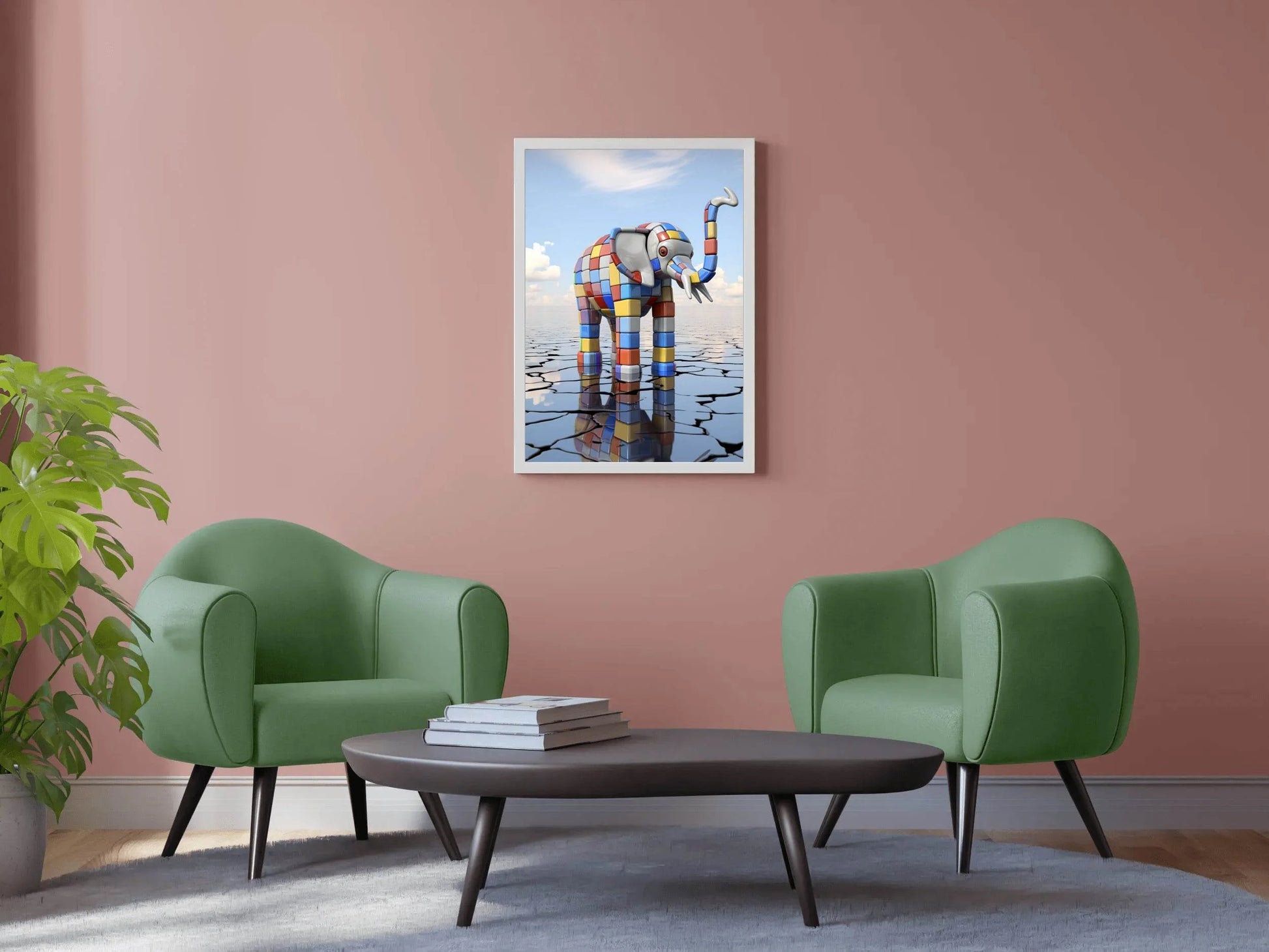 Colorful Robotic Elephant Animal Wall Art - beink online art store