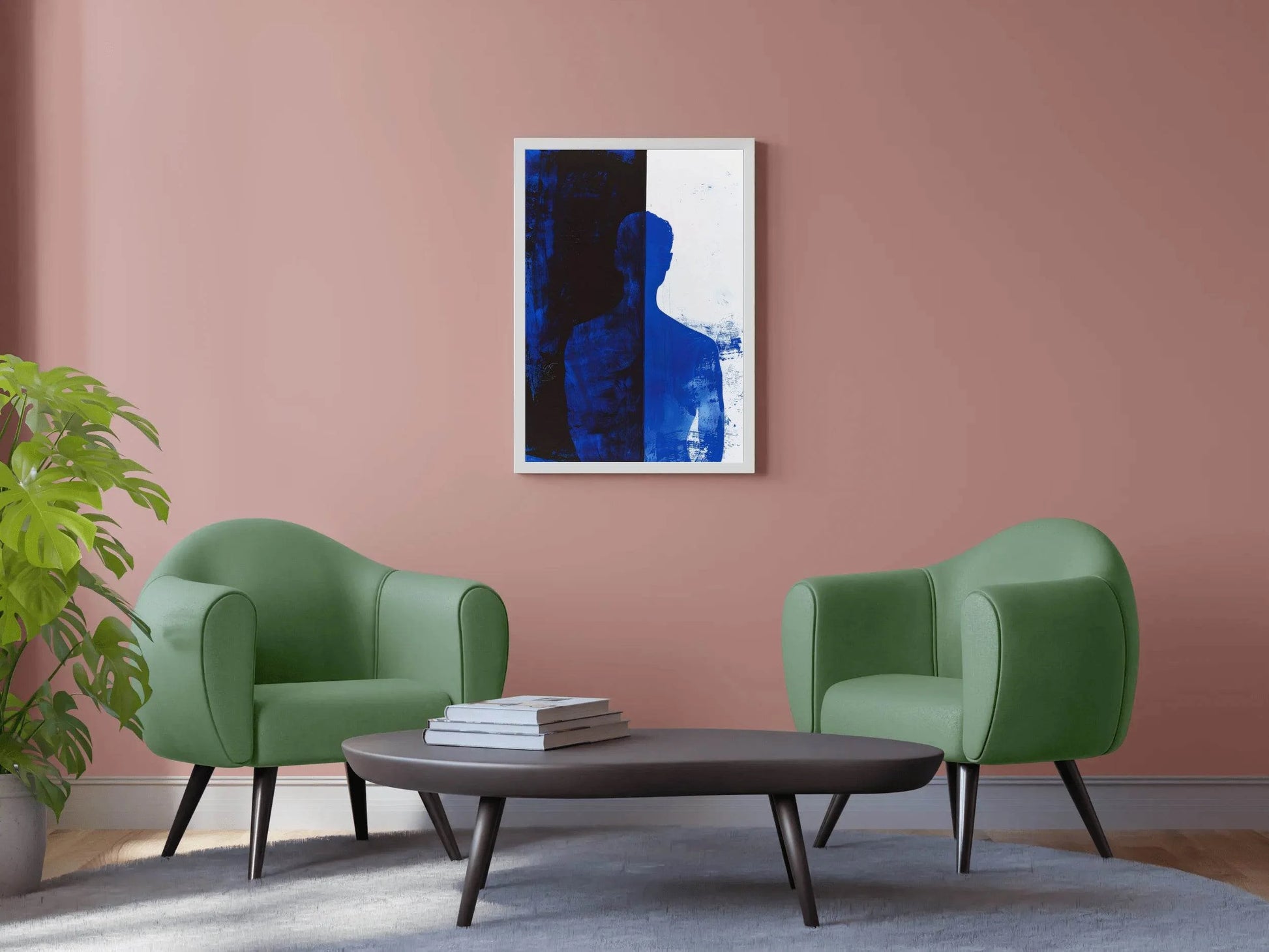 Light Blue Shade Oil Painting Wall Art - beink online art store