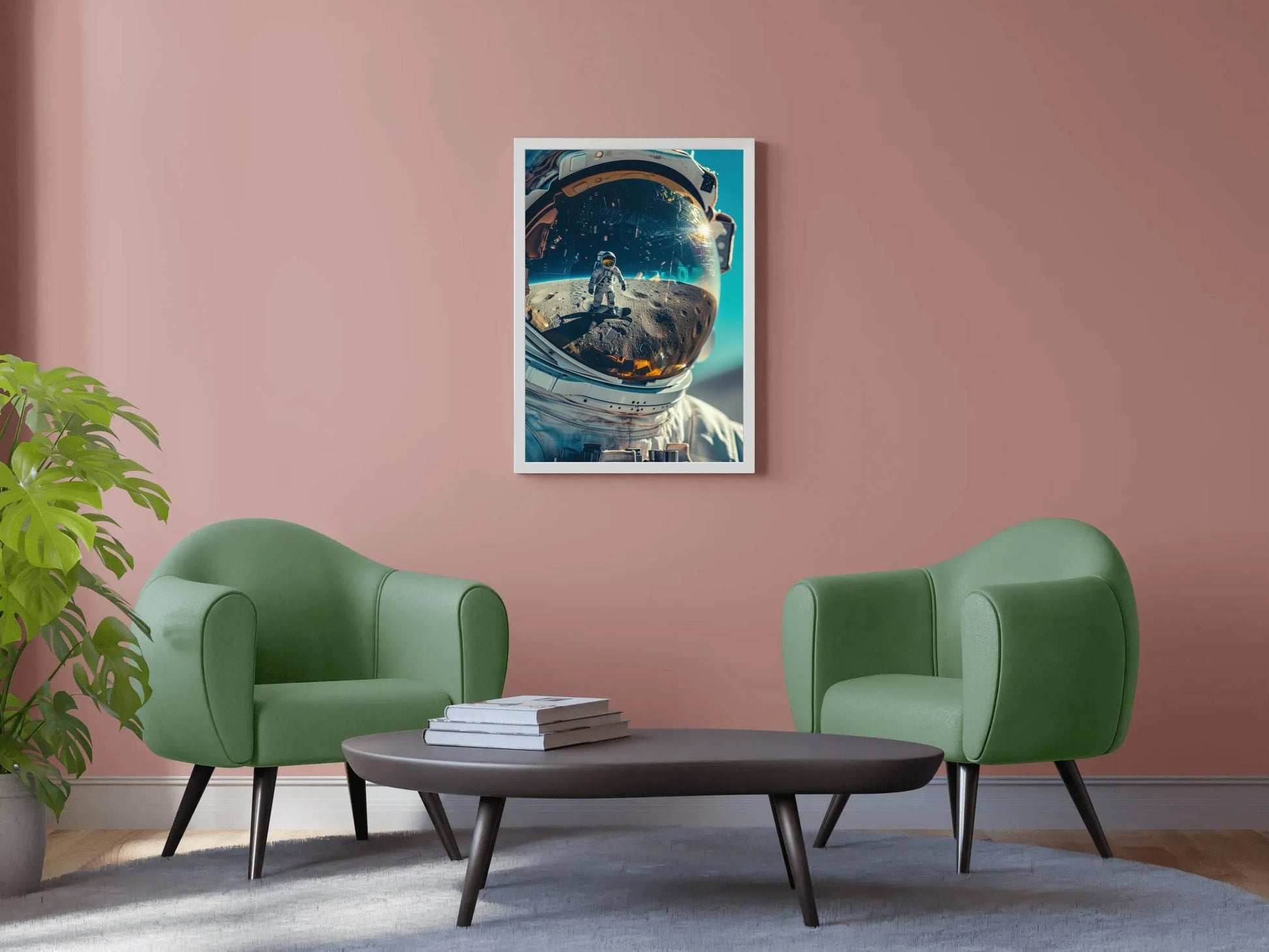 Astronaut Helmet Reflection on moon Wall Art - beink online art store