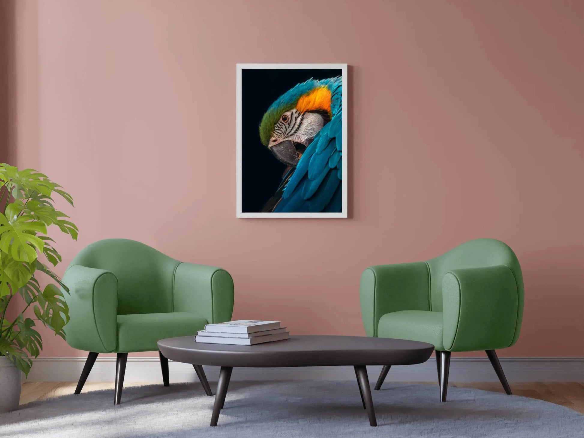 Closeup of Macaw Bird Wall Art - beink online art store