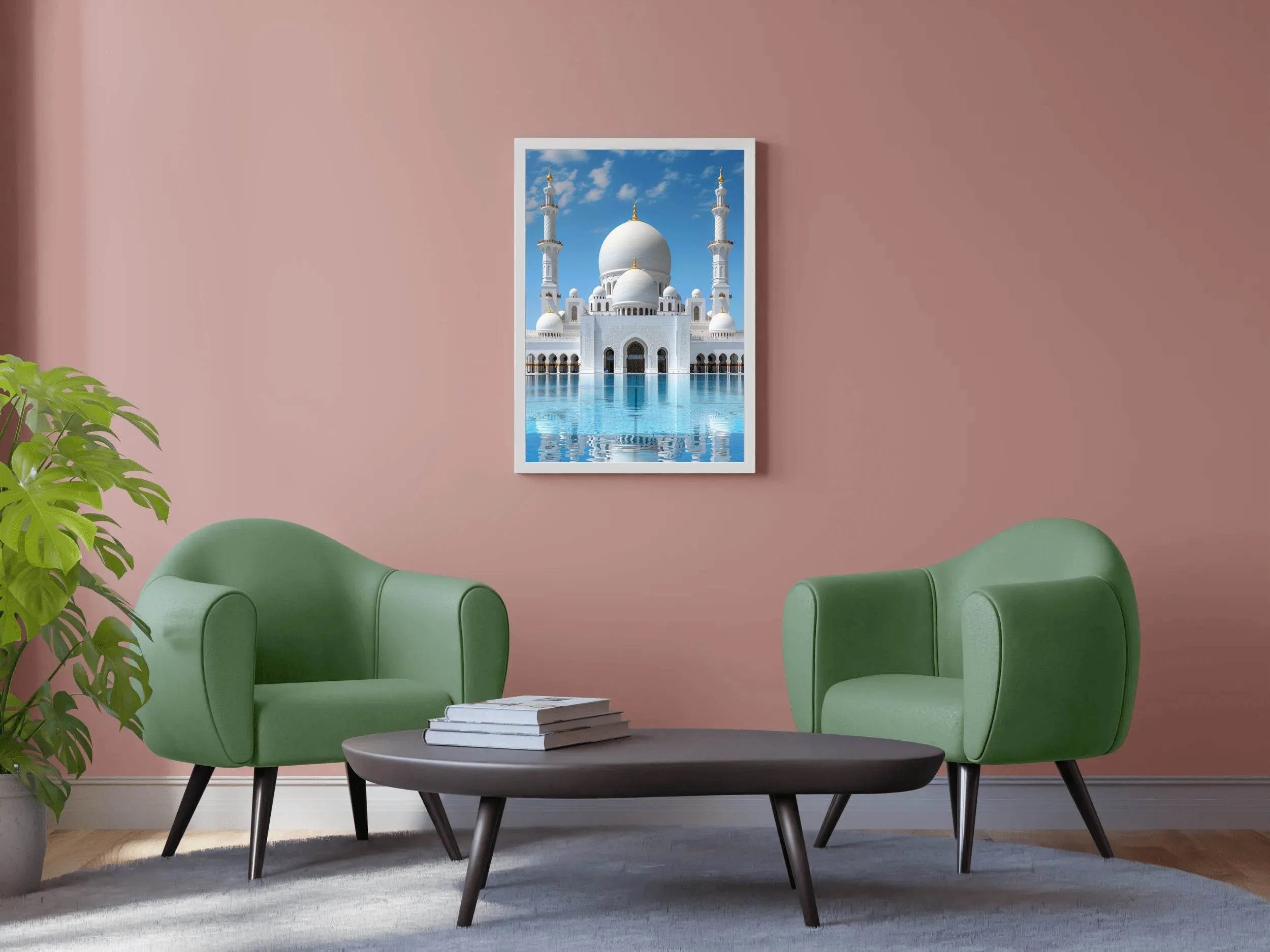 White Mosque surrounded by Water Wall Art - beink online art store