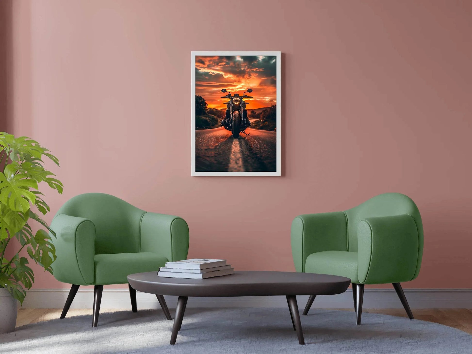 Motorcycle in Sunset Wall Art - beink online art store