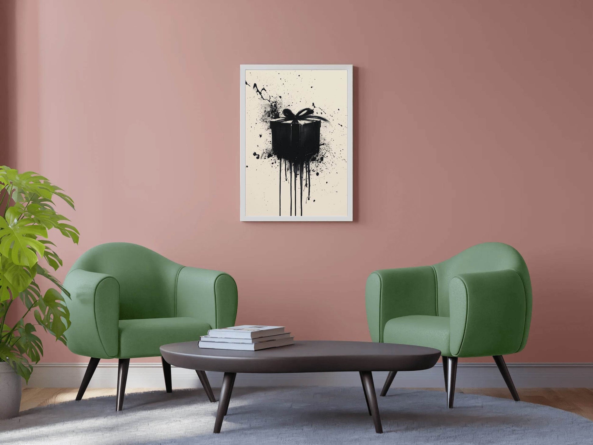 Black Gift Box Modern Wall Art - beink online art store