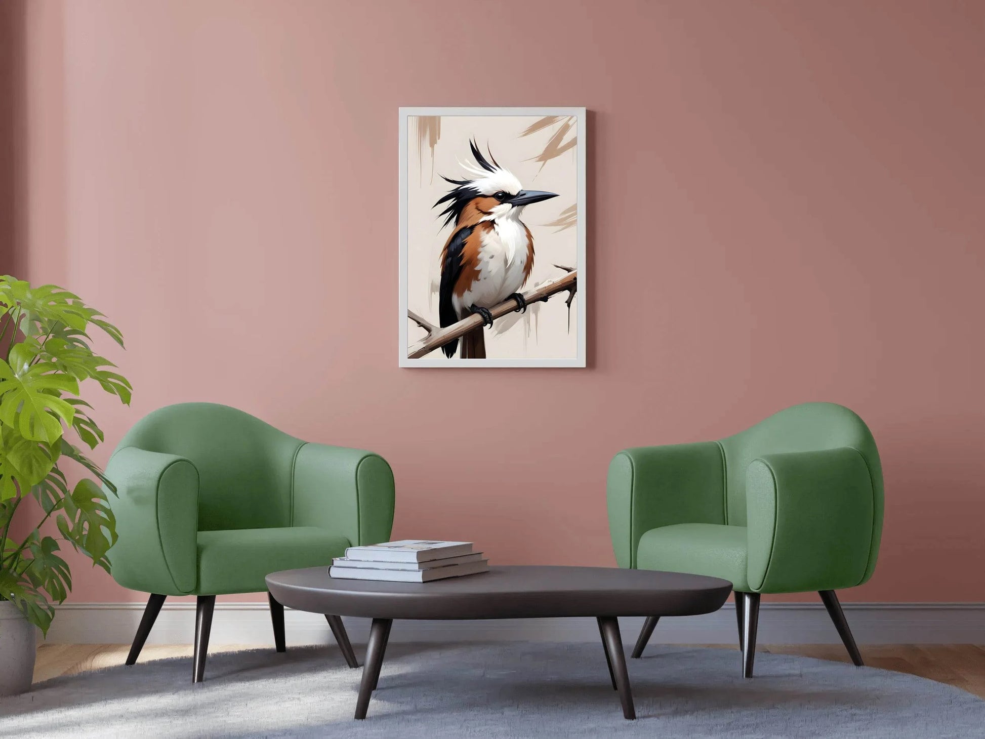 Watercolor Kingfisher Bird Wall Art - beink online art store
