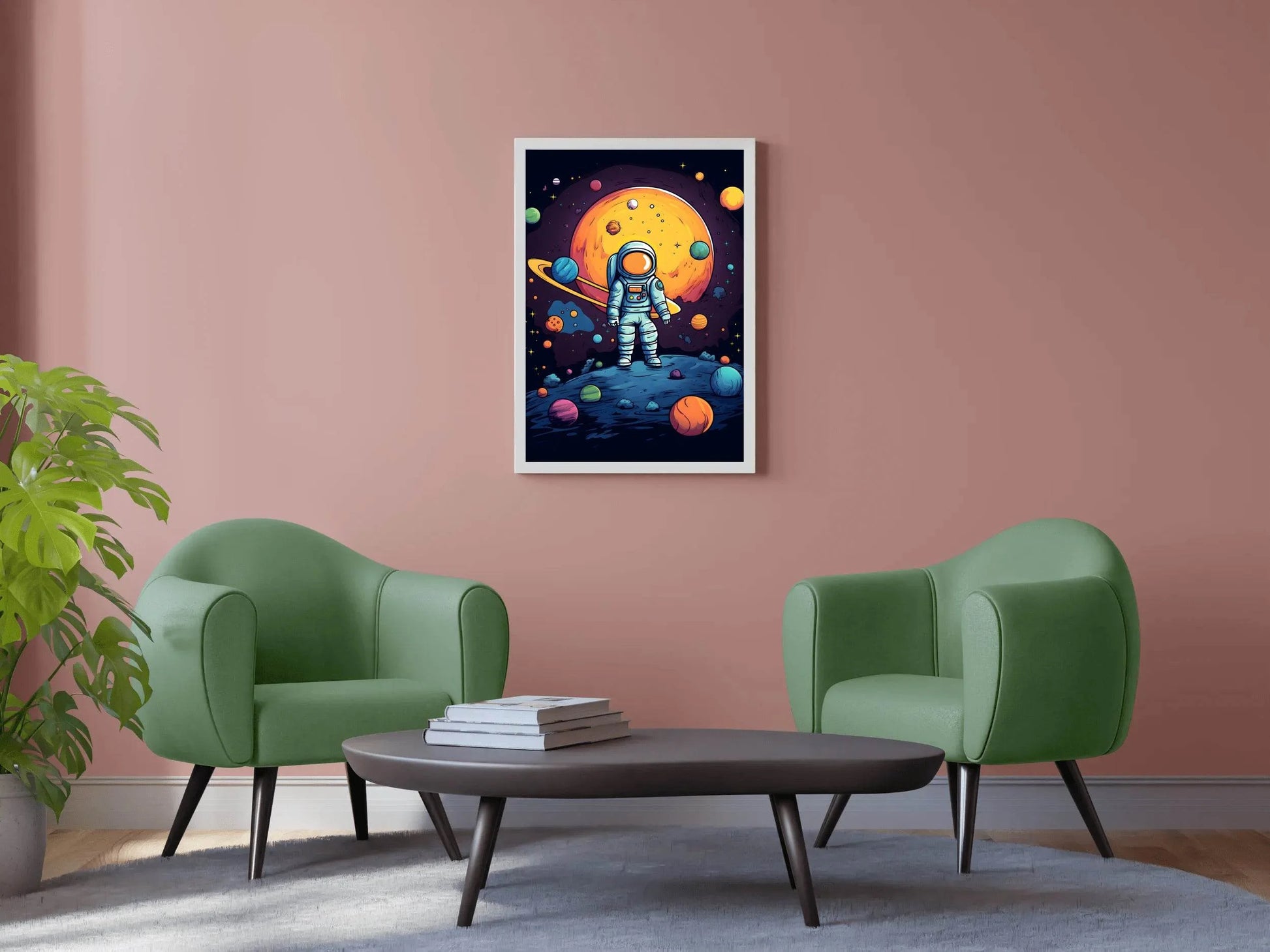 Cartoonish Illustration of Astronaut in Space - beink online art store