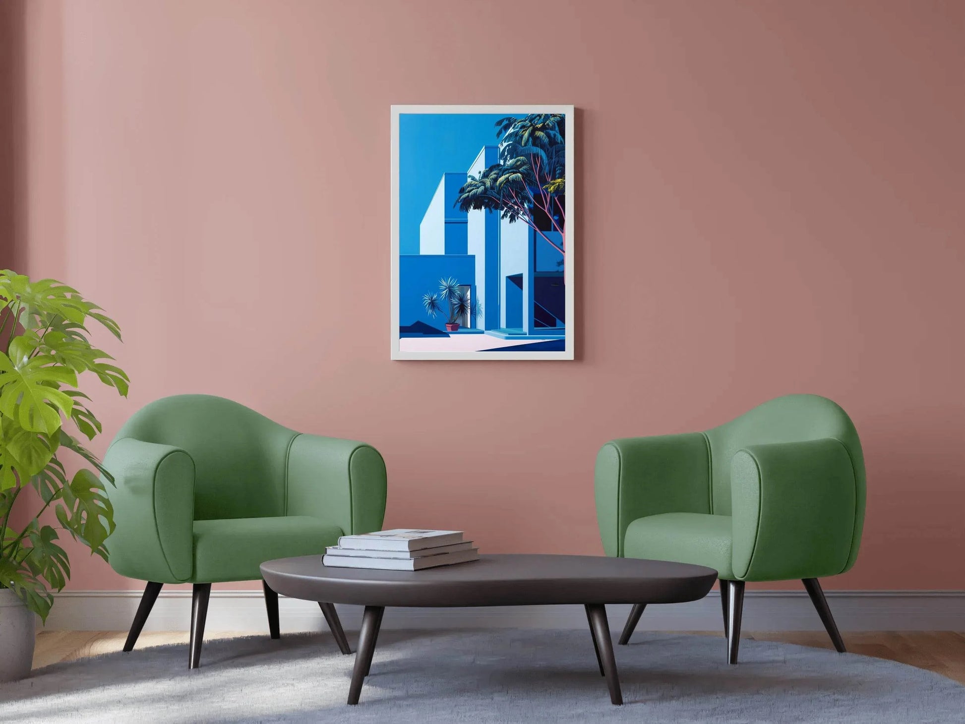 3D Geometric Getaway- Blue Home Modern Art - beink online art store
