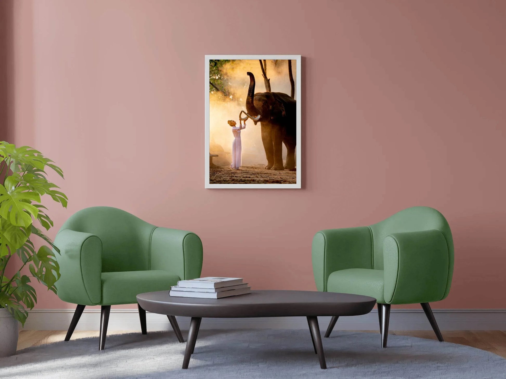 Women and Elephant Animal Wall Art - beink online art store