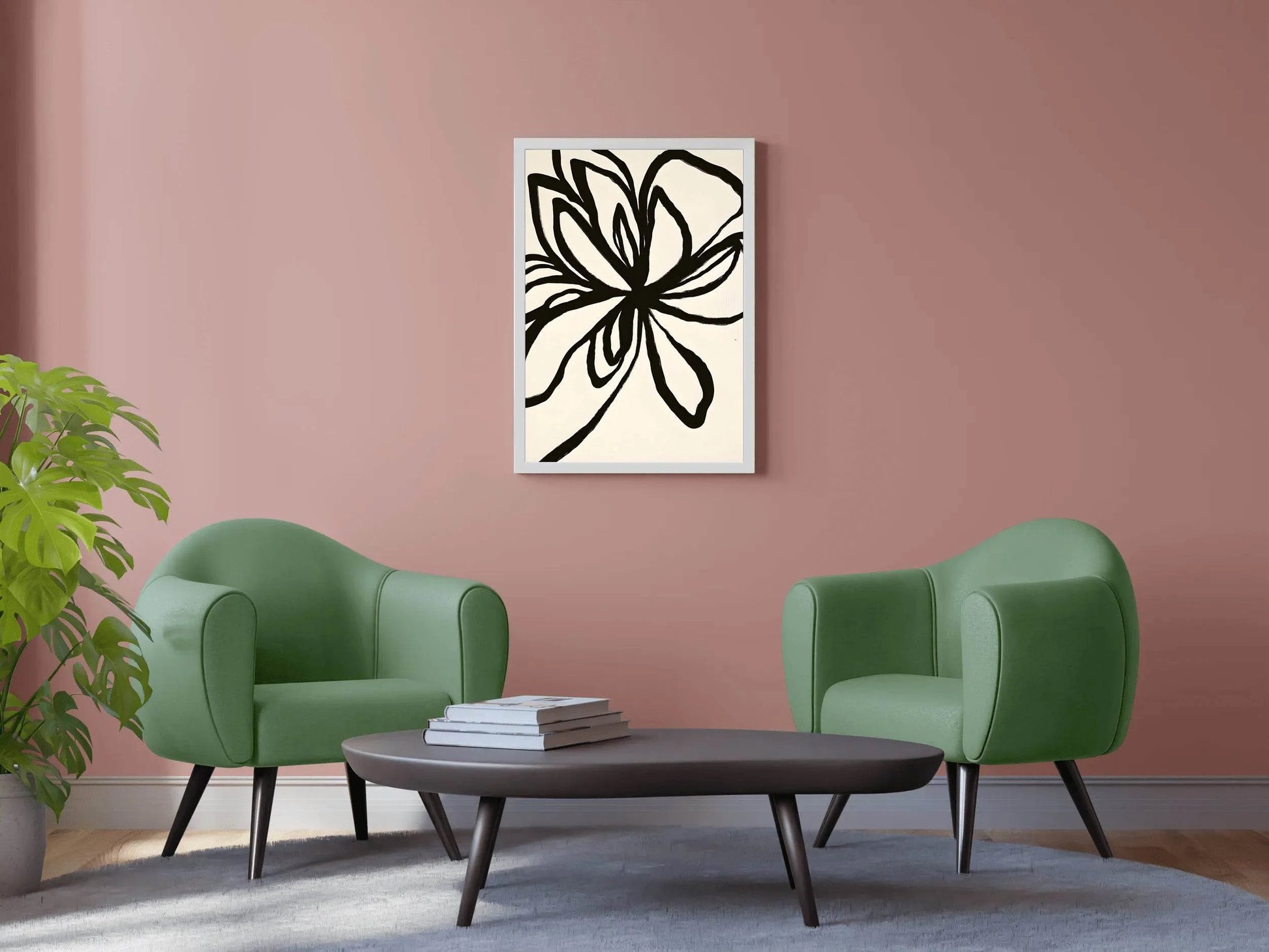 Abstract Black Floral Modern Wall Art - beink online art store