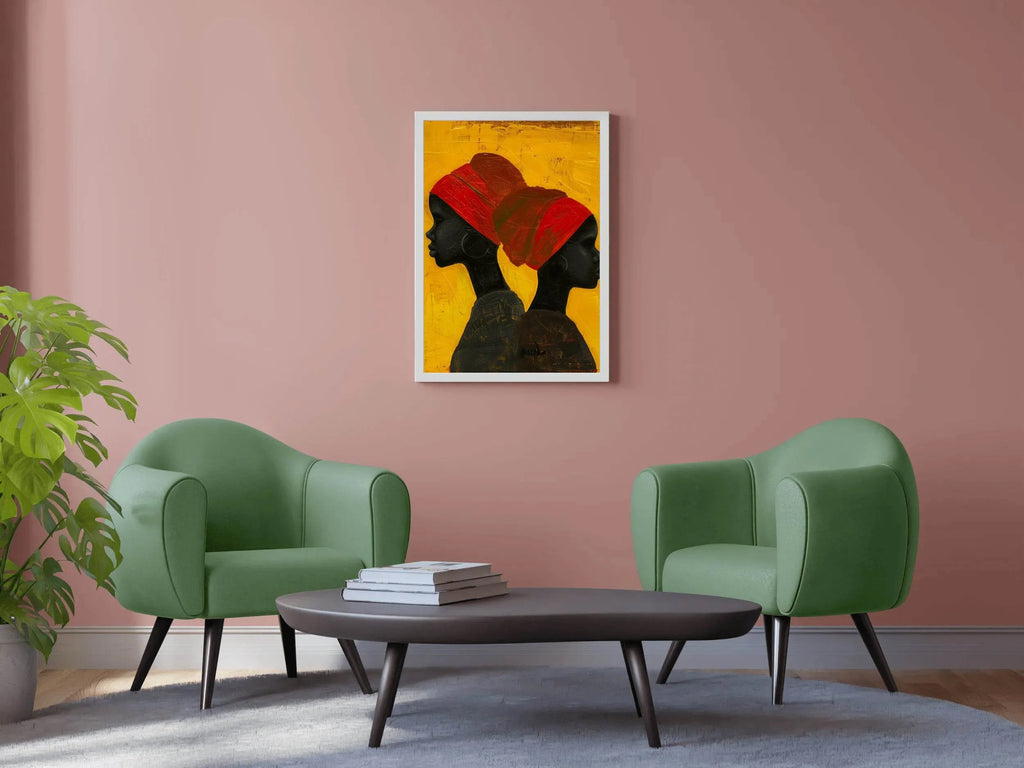 Handmade Black Women on Canvas Wall Art - beink online art store