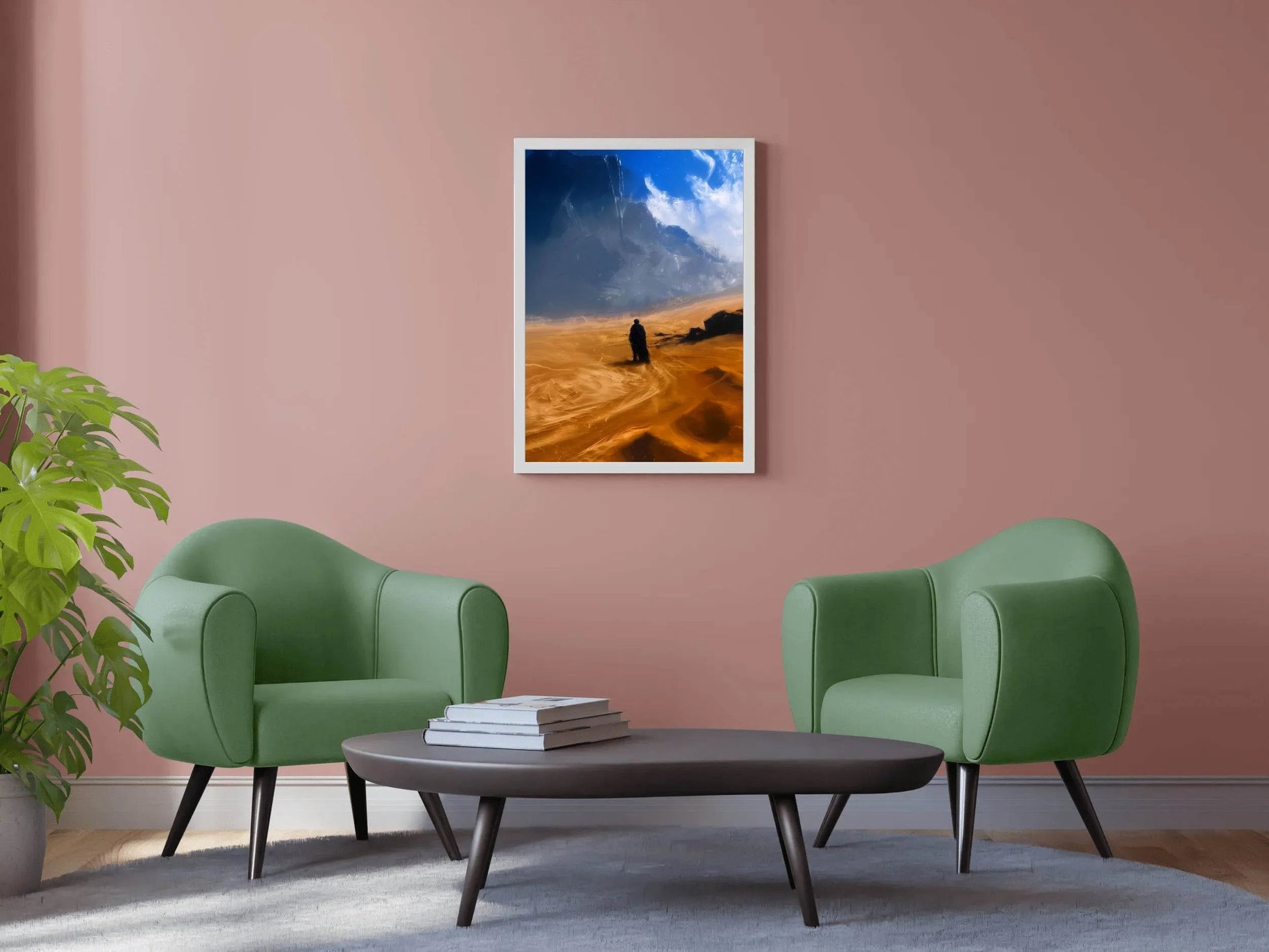 A Man in a Desert - Solitary Traveler Wall Art - beink online art store