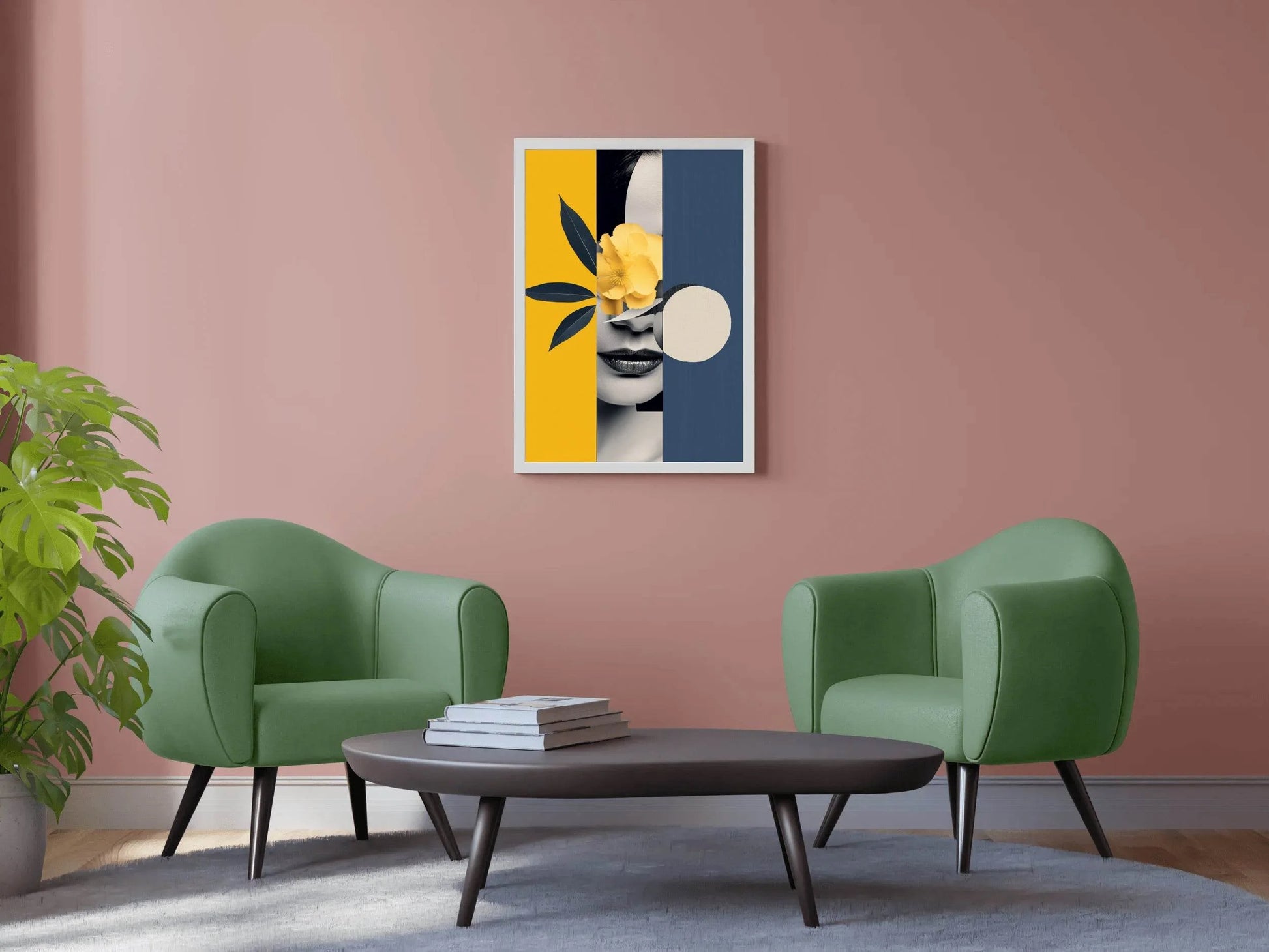 Modern Lady With Flower Abstract Wall Art - beink online art store