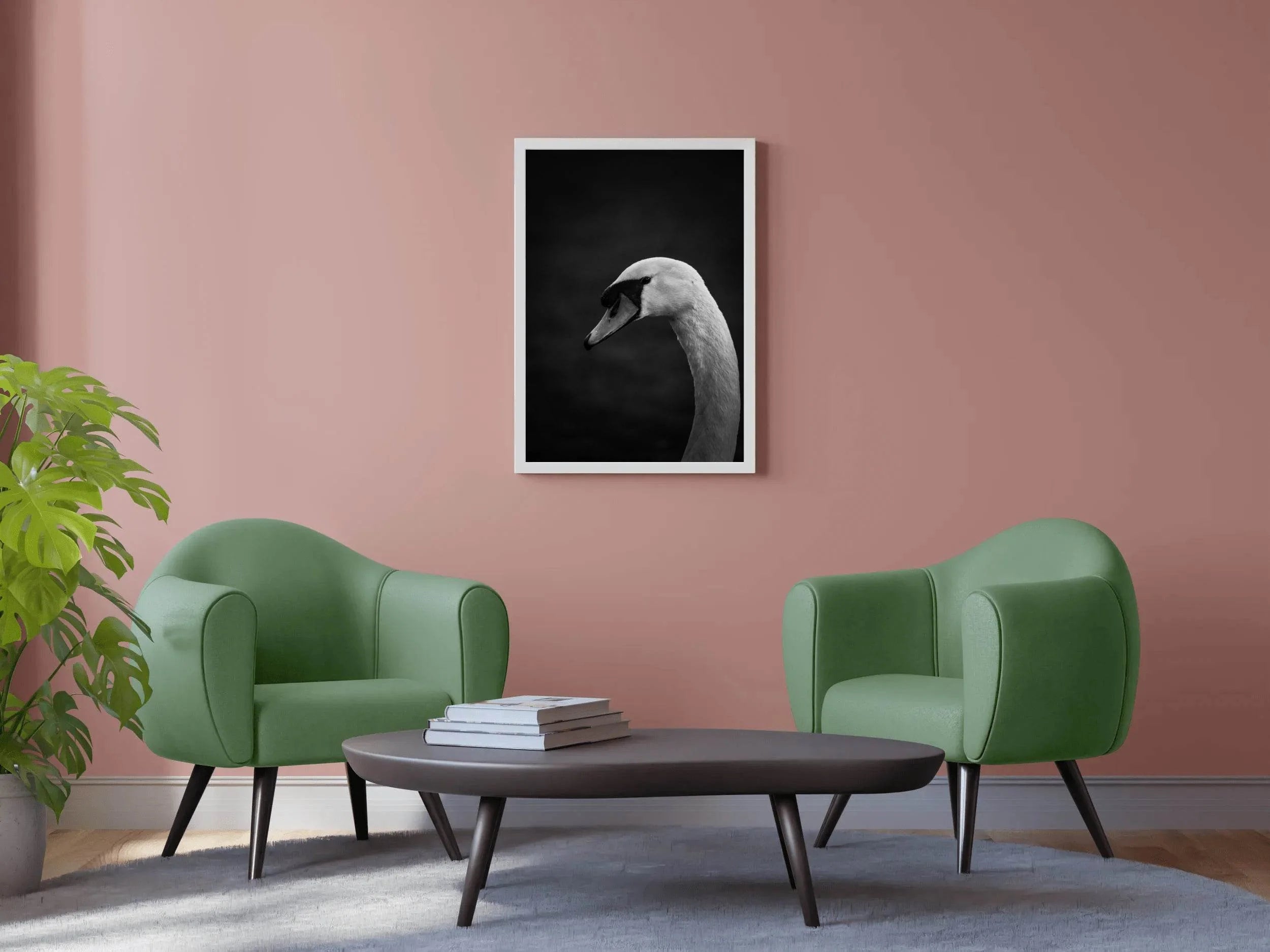 Mute Swan Black & White Wall Art - beink online art store