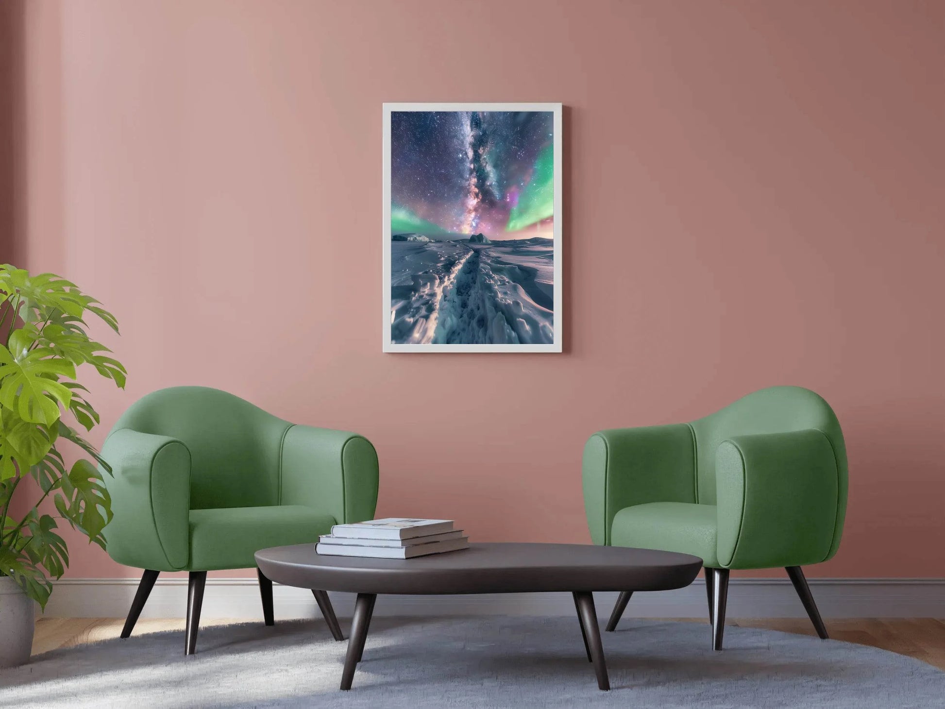 Northern lights in the Sky Over Snow Wall Art - beink online art store