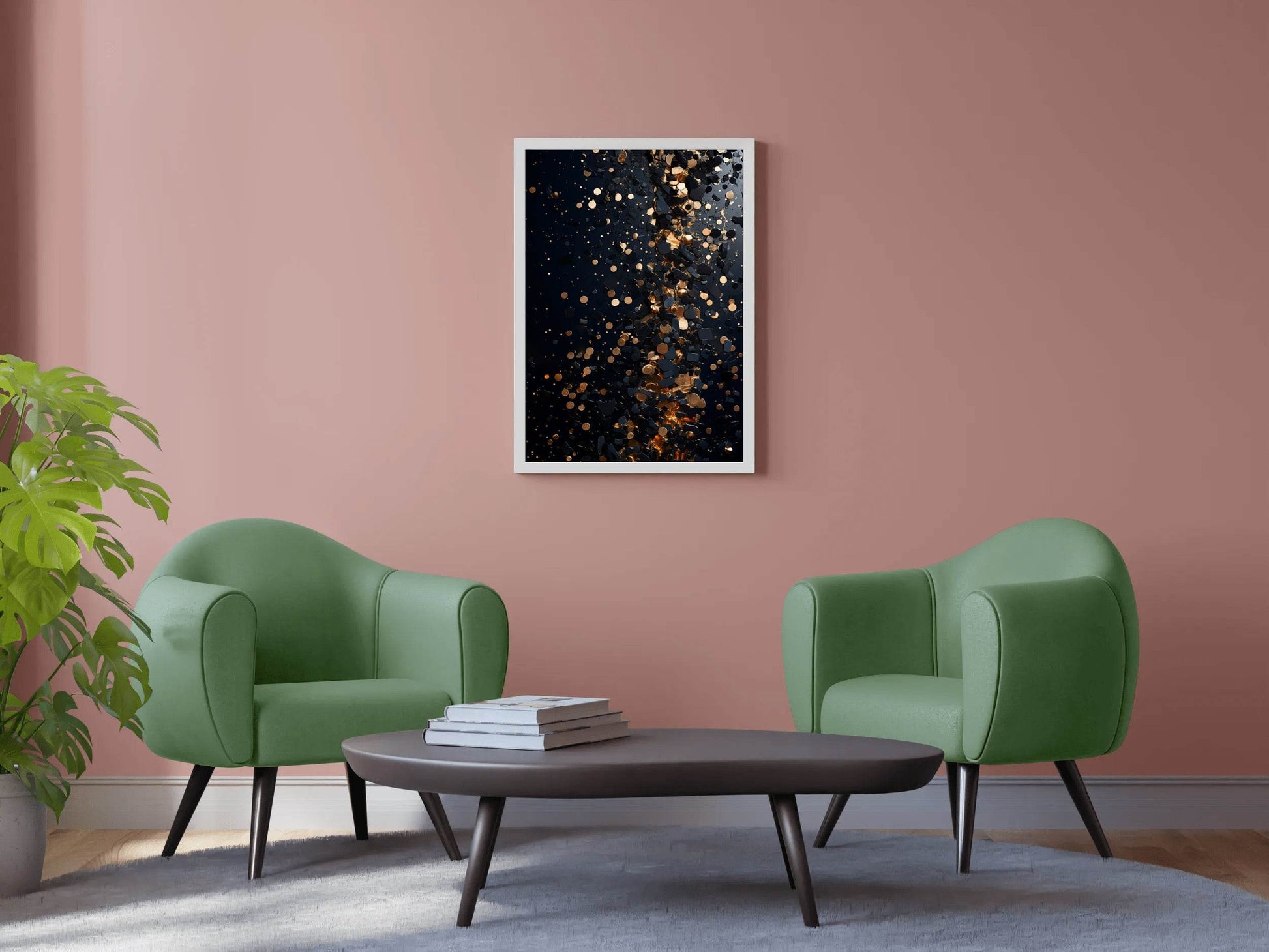 Closeup of goldpainted black surface - beink online art store