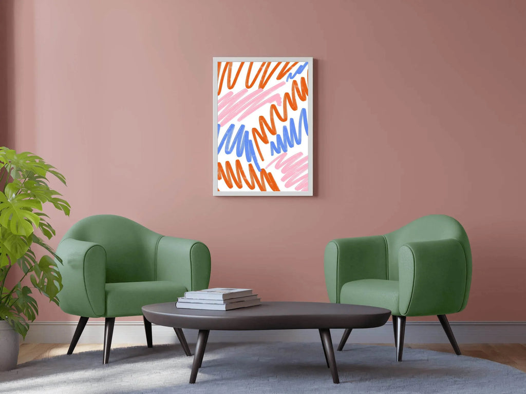 Colorful Lines on White Background Wall Art - beink online art store