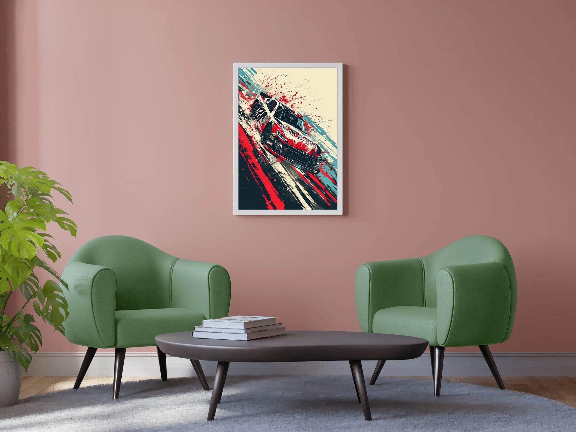 Chevrolet Red & White Race Wall Art - beink online art store