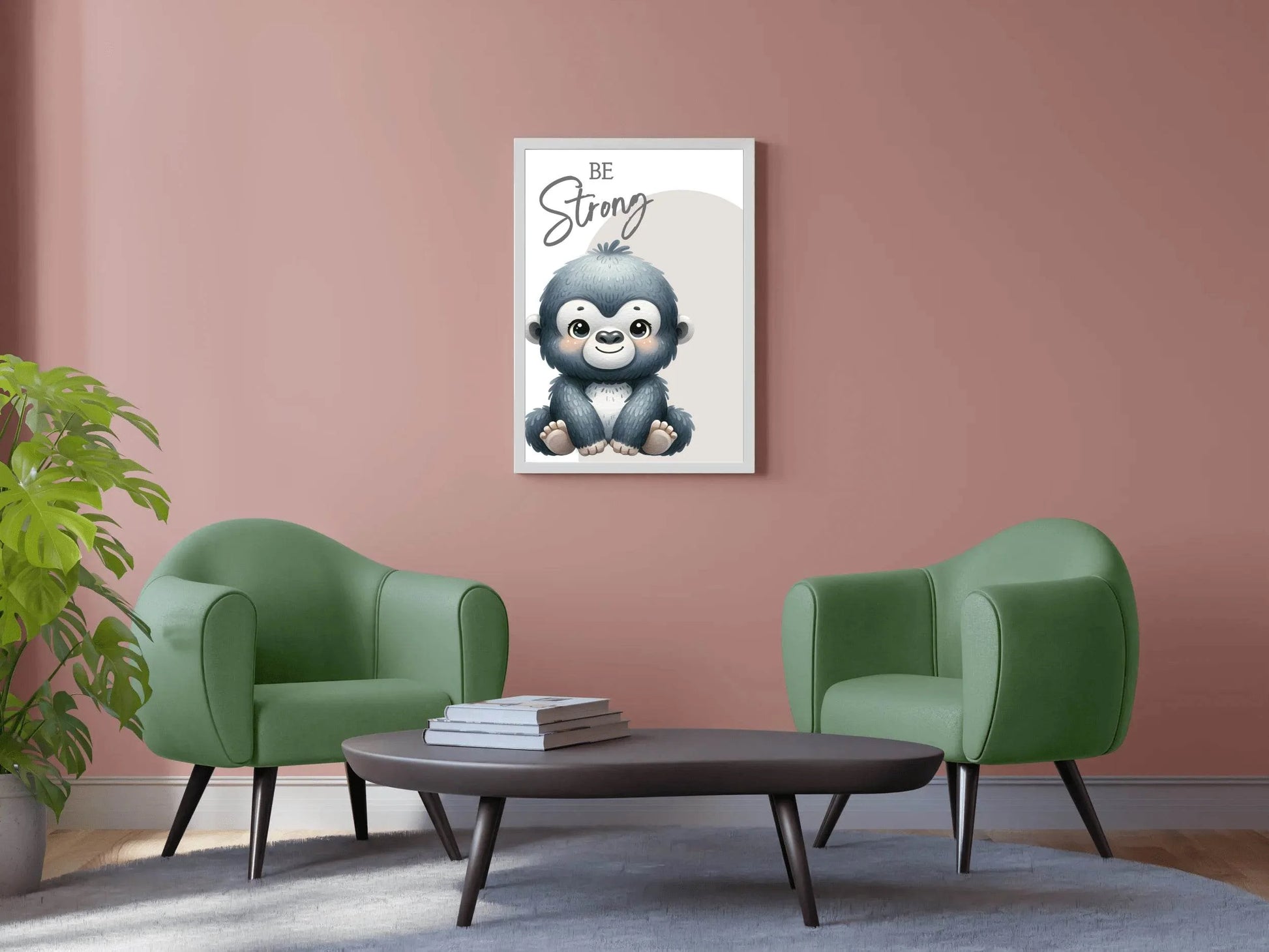 Watercolor Illustration of a Cute Baby Monkey - beink online art store
