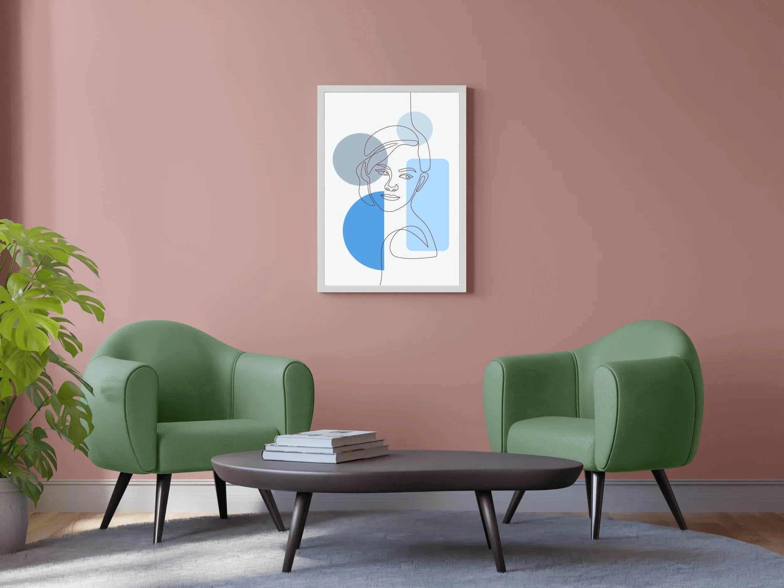 Minimal Face Of a European Girl Wall Art - beink online art store