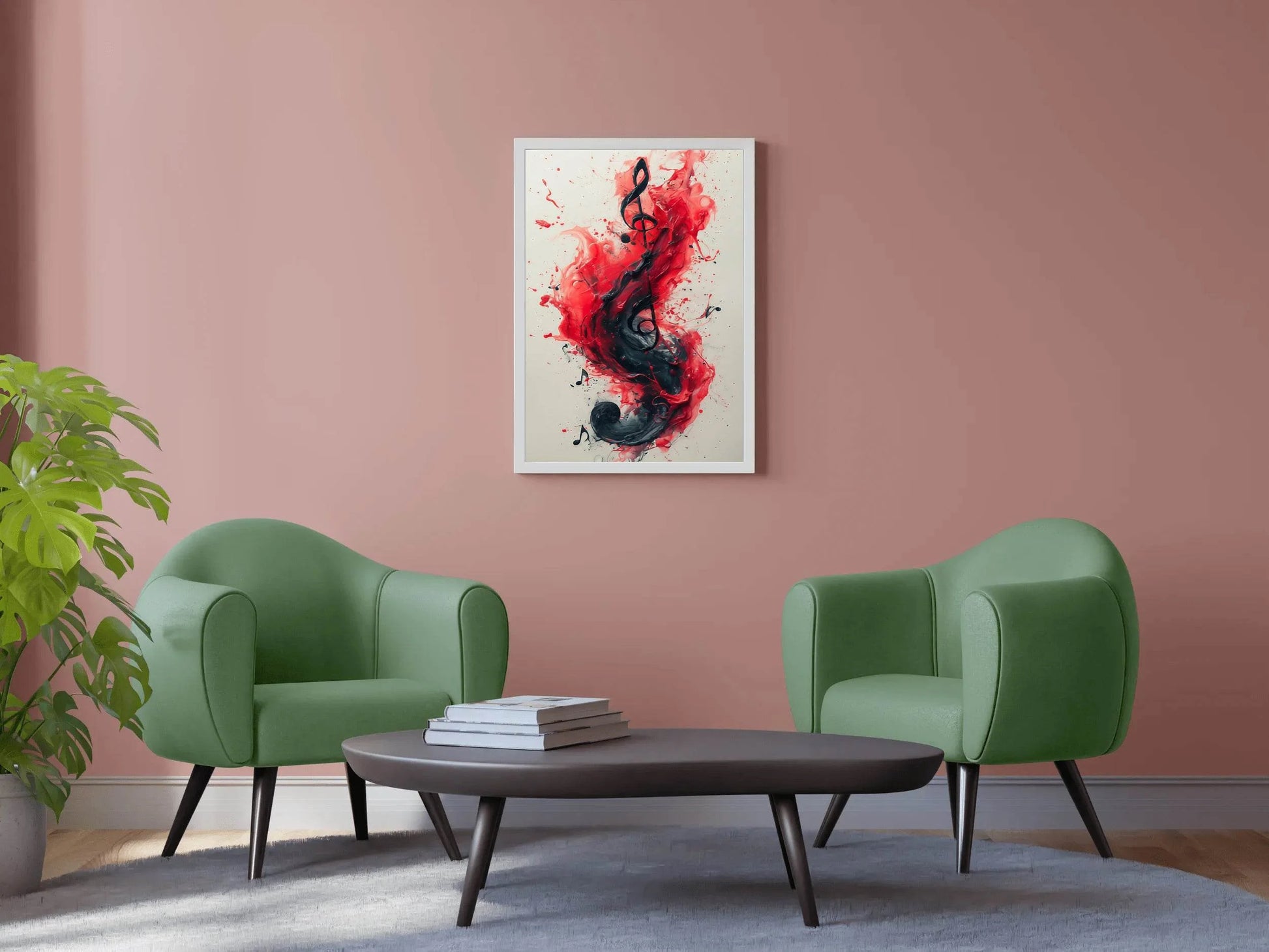 Red Musical Note Wall Aert - beink online art store