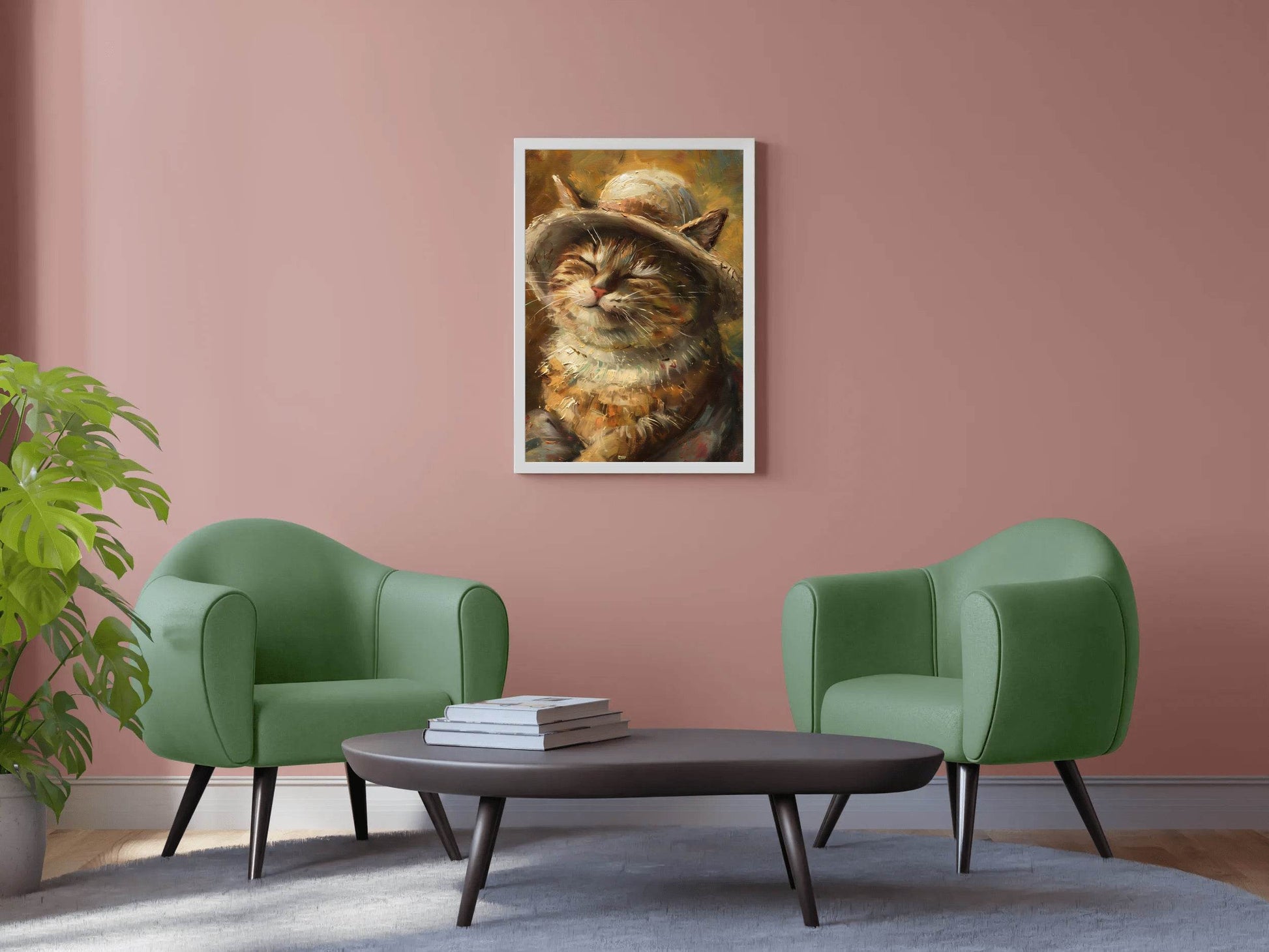 Brush Stroked Painting of Sleepy Cat - beink online art store