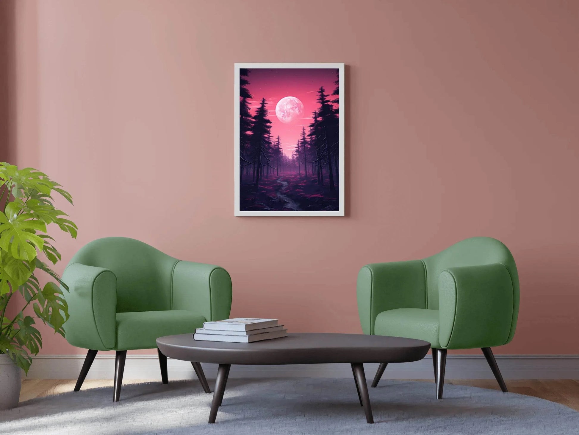 Pink Pine Forest Wall Art - beink online art store