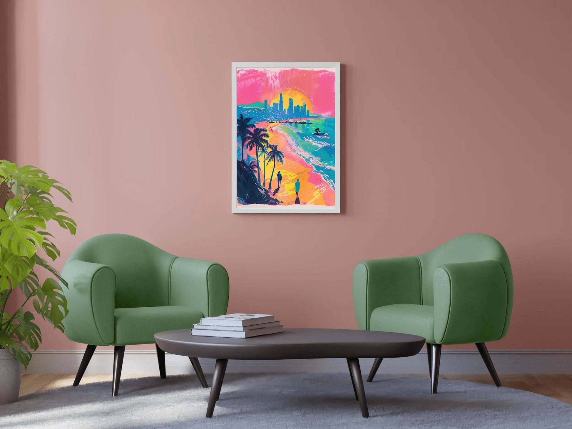 Watercolor Painting of Coastal Trees Wall Art - beink online art store