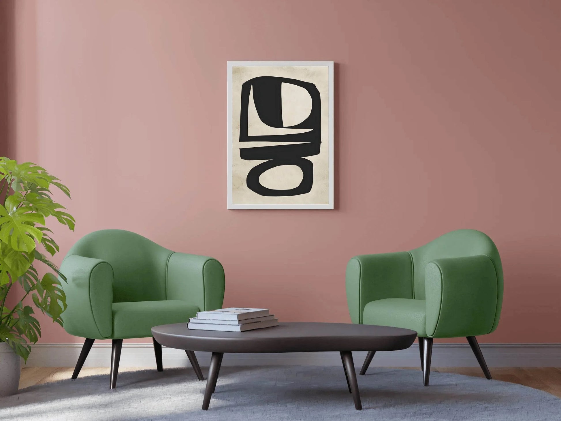Hand Drawn Black Geometric Shapes Modern Wall Art - beink online art store