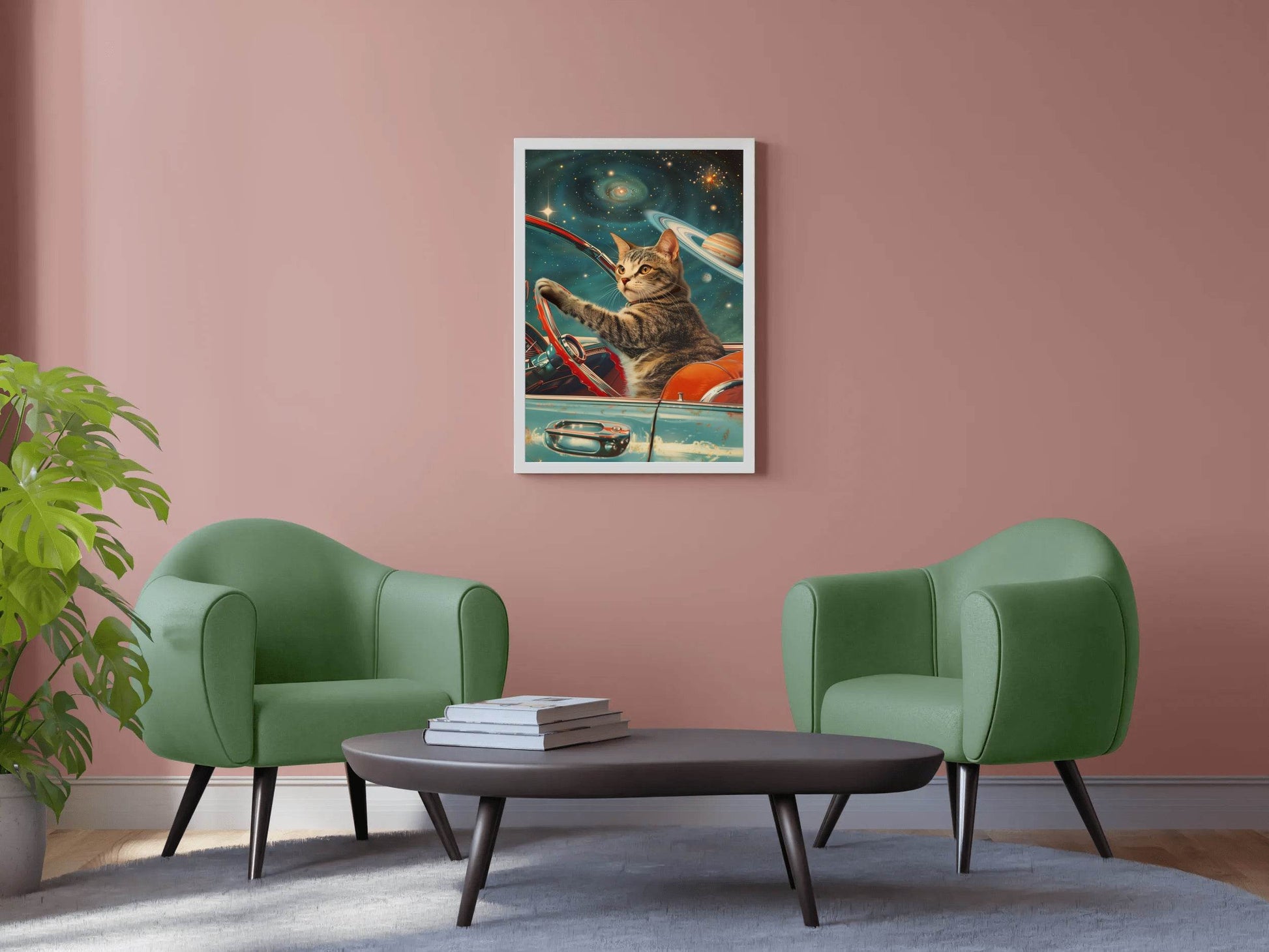 Driving A Cat in Space Wall Art - beink online art store
