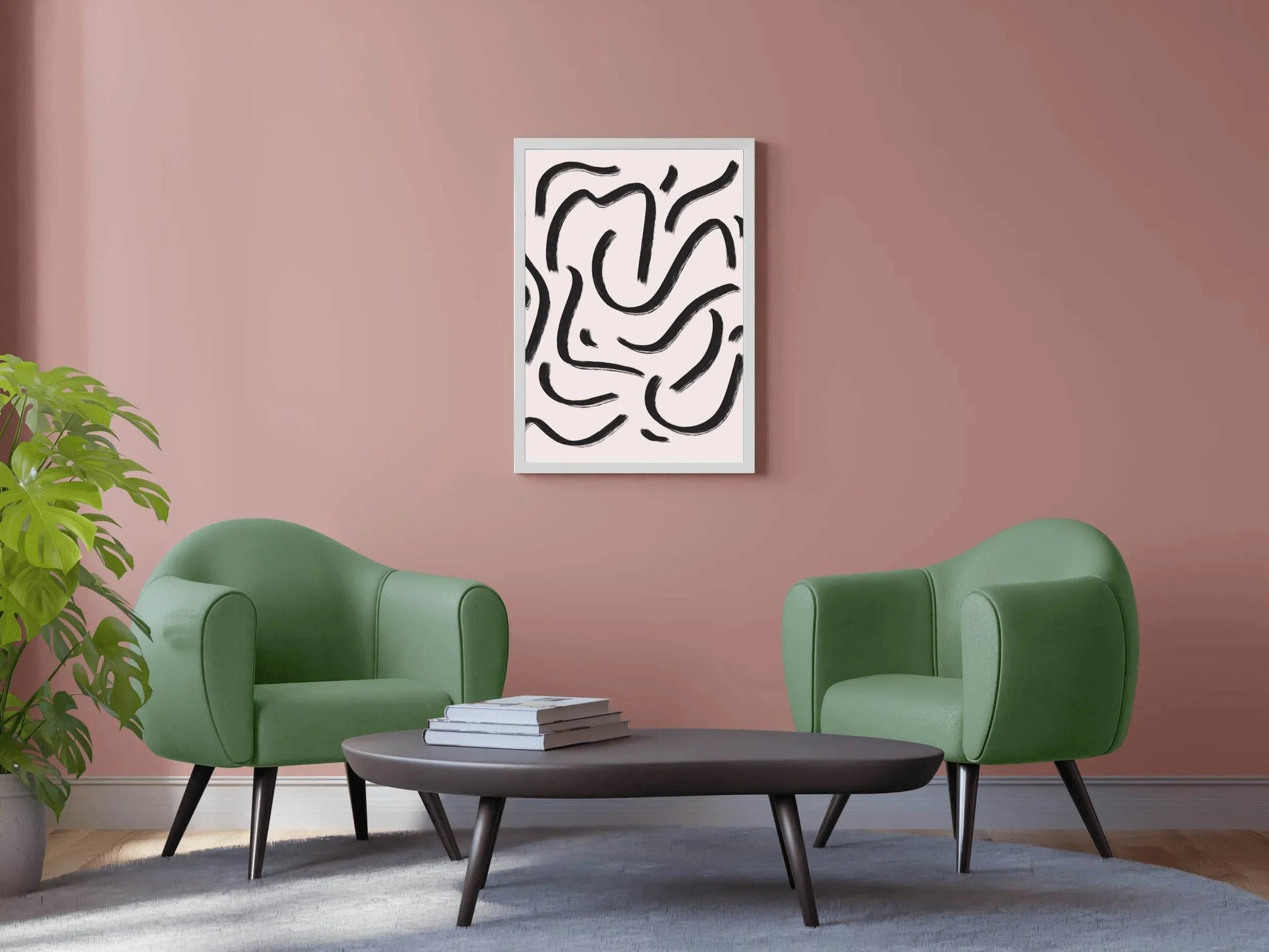 Black Spiral Lines Wall Art - beink online art store