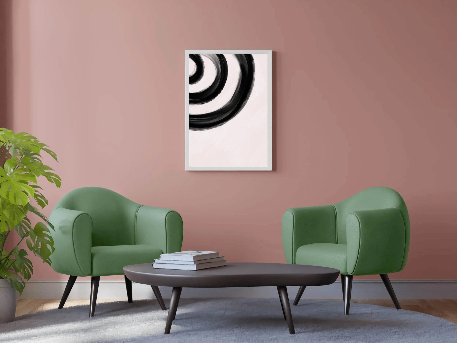 Black Half Circle Painting Wall Art - beink online art store