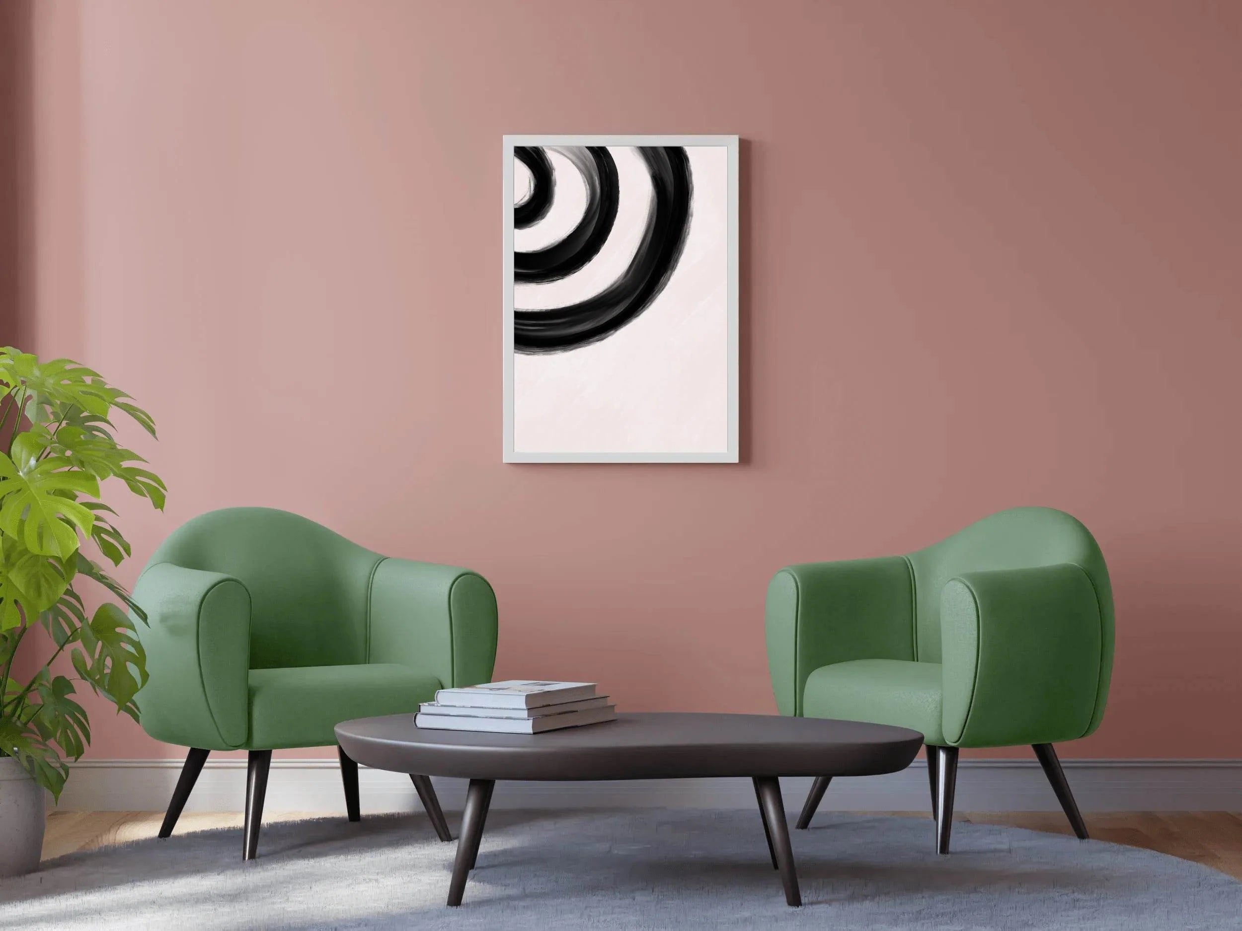 Black Half Circle Painting Wall Art - beink online art store
