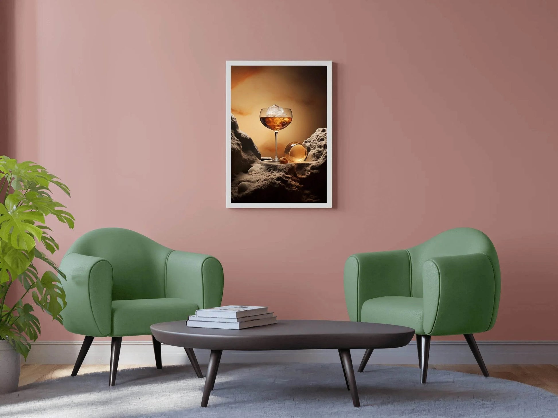 Splash Whiskey On Ice Wall Art - beink online art store