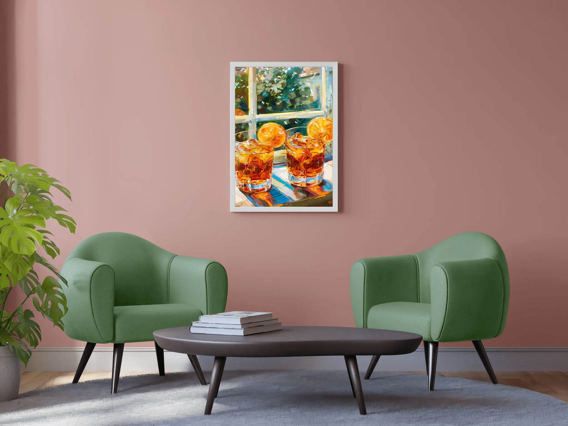 Two Glasses of Iced Tea Window View Wall Art - beink online art store